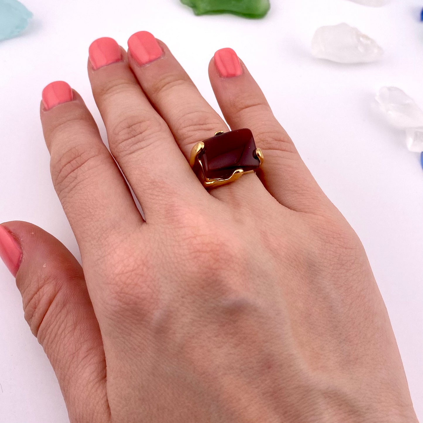 Red Agate Ring