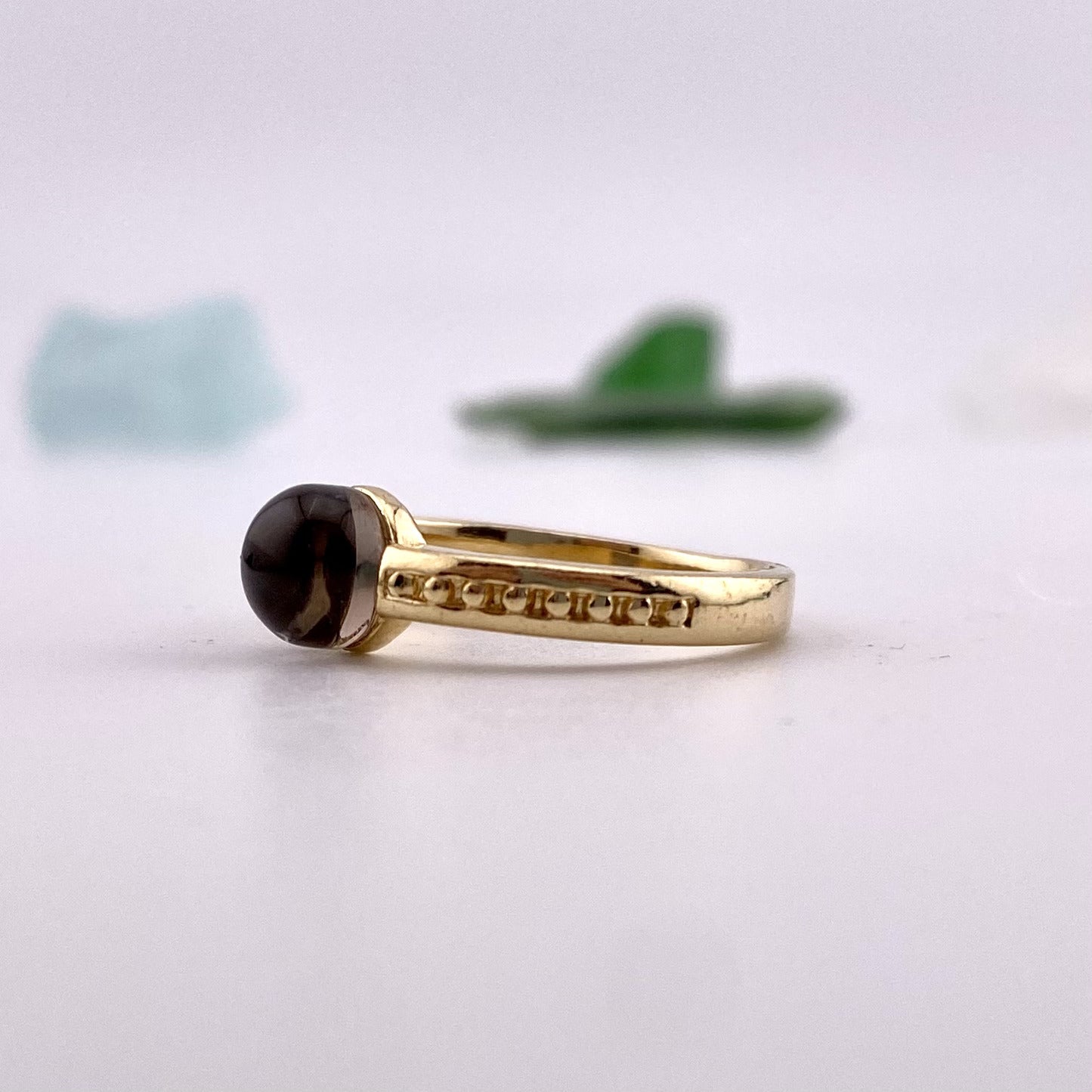 Smoky Quartz Solitaire Ring