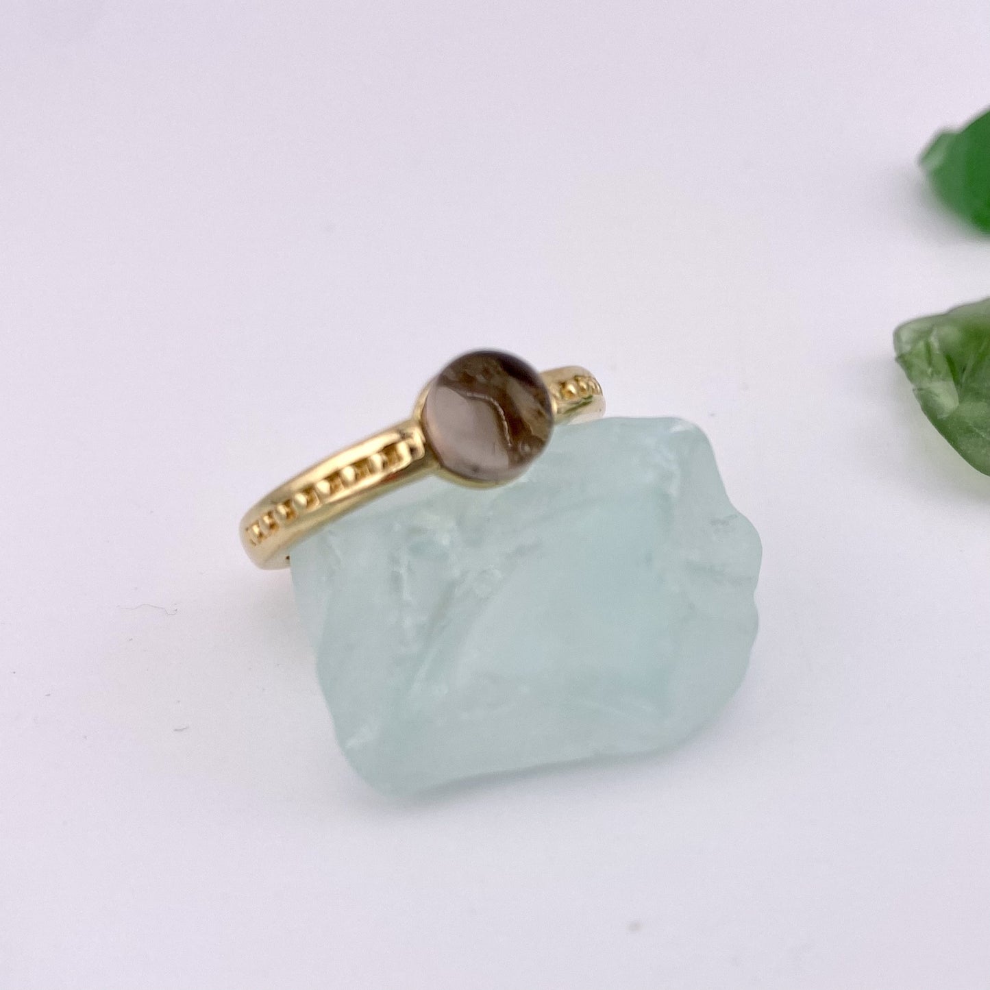 Smoky Quartz Solitaire Ring