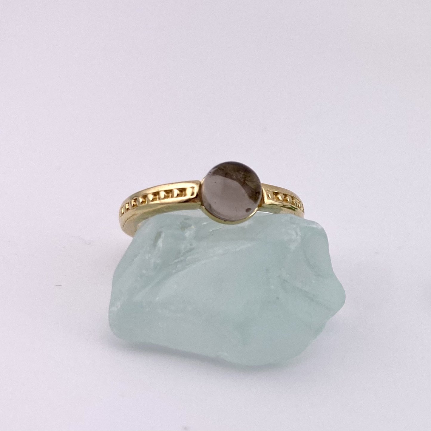 Smoky Quartz Solitaire Ring