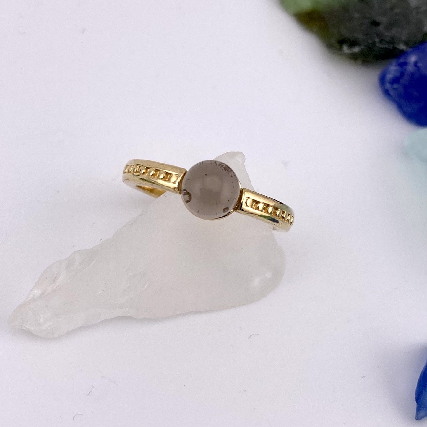 Smoky Quartz Solitaire Ring