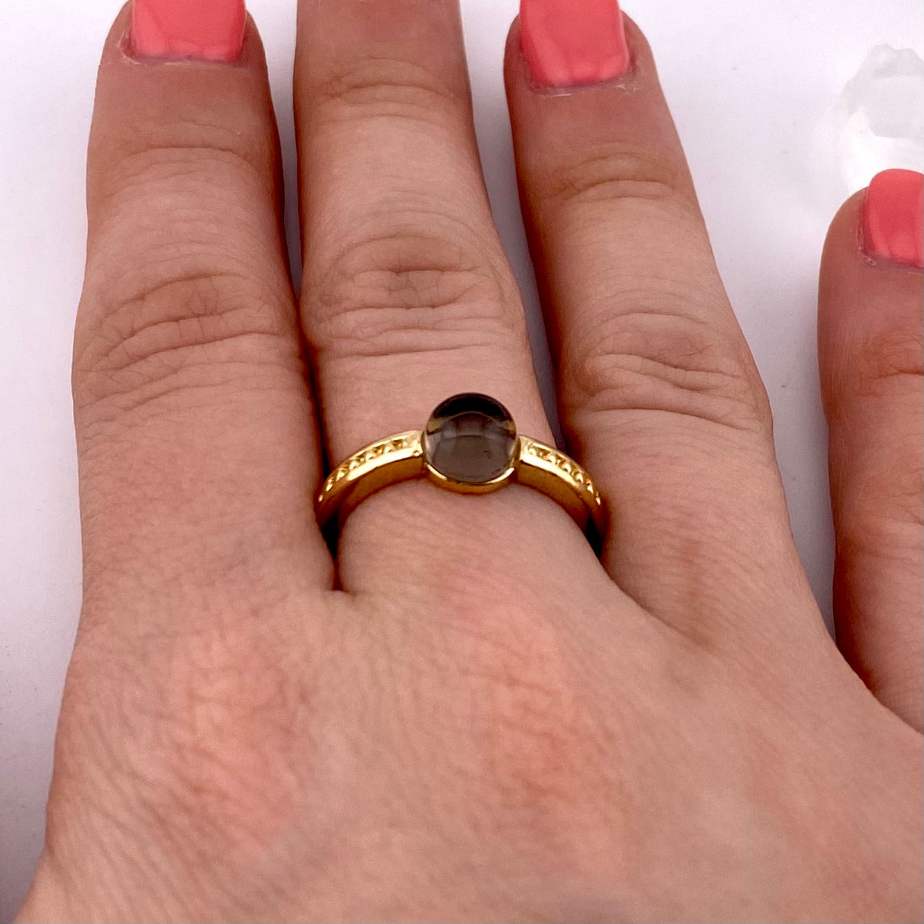 Smoky Quartz Solitaire Ring