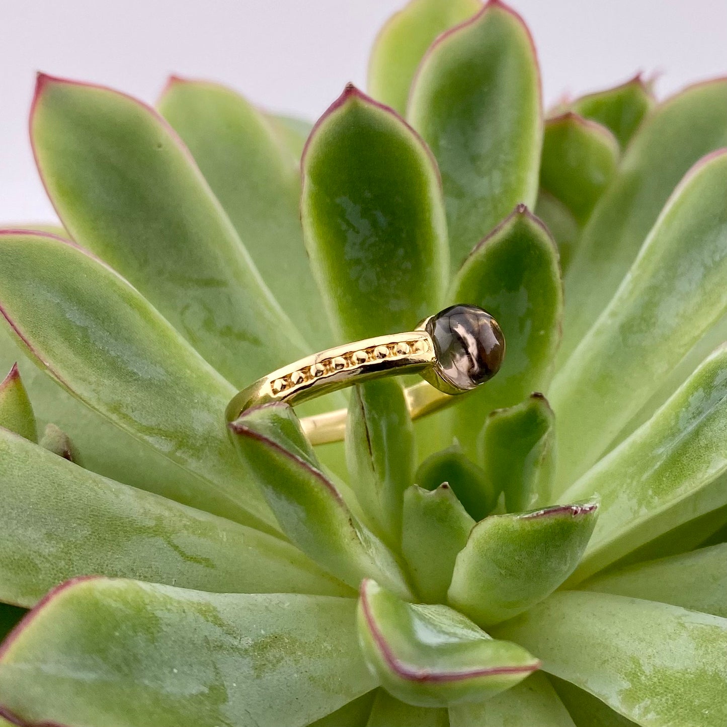 Smoky Quartz Solitaire Ring