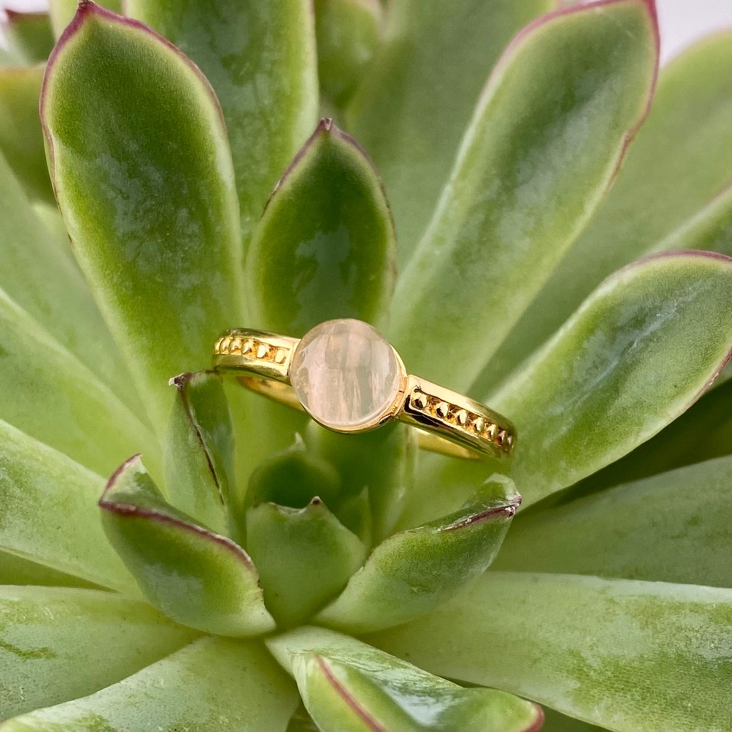 Rose Quartz Solitaire Ring
