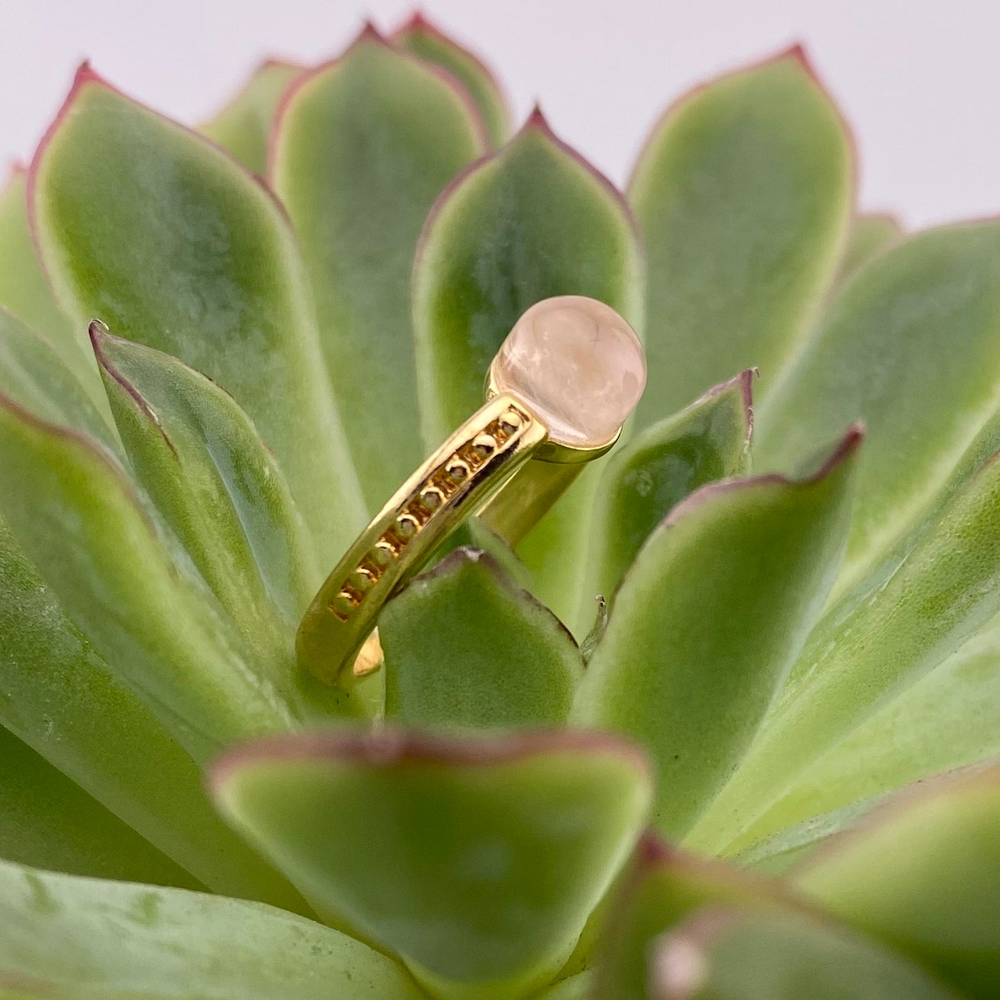 Rose Quartz Solitaire Ring