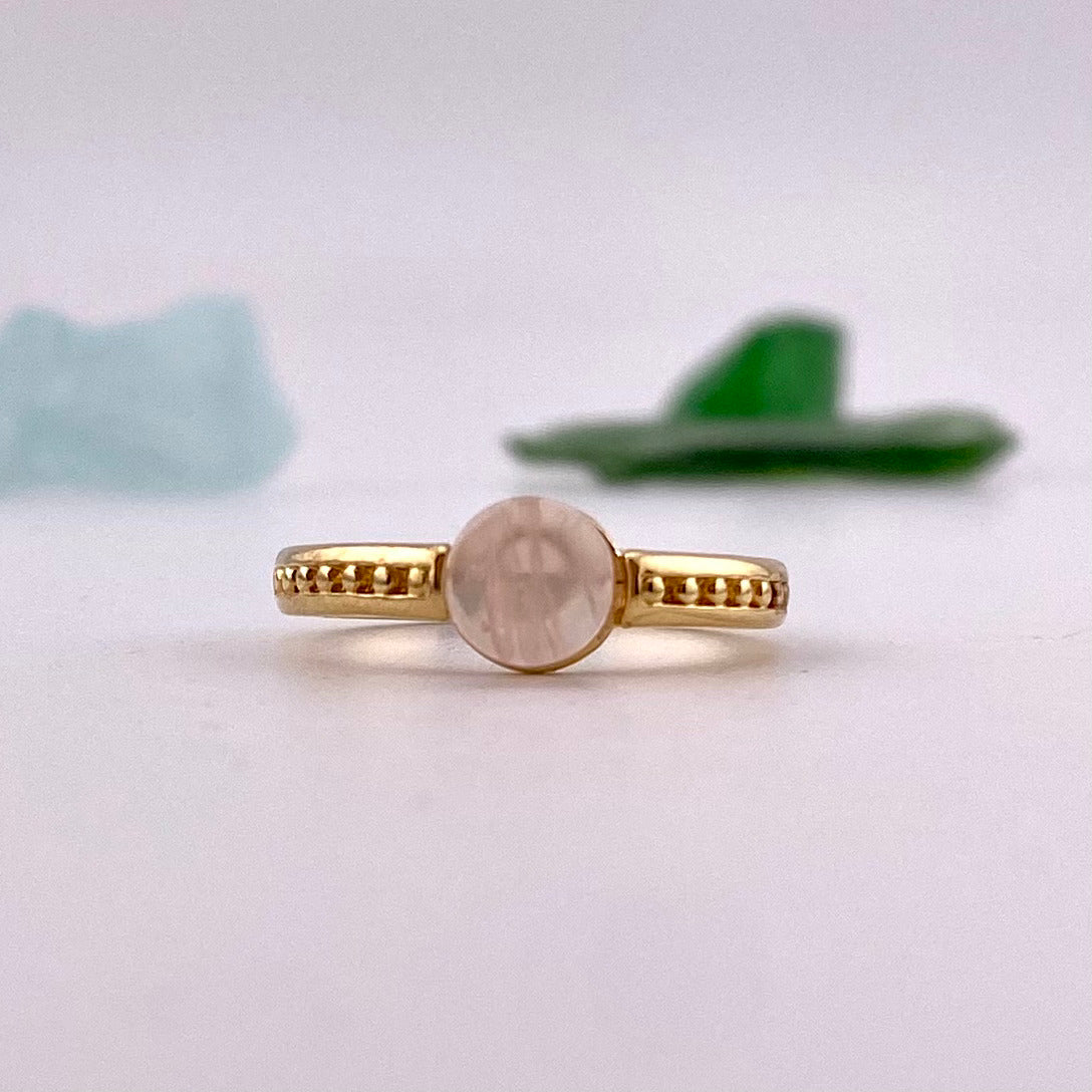 Rose Quartz Solitaire Ring