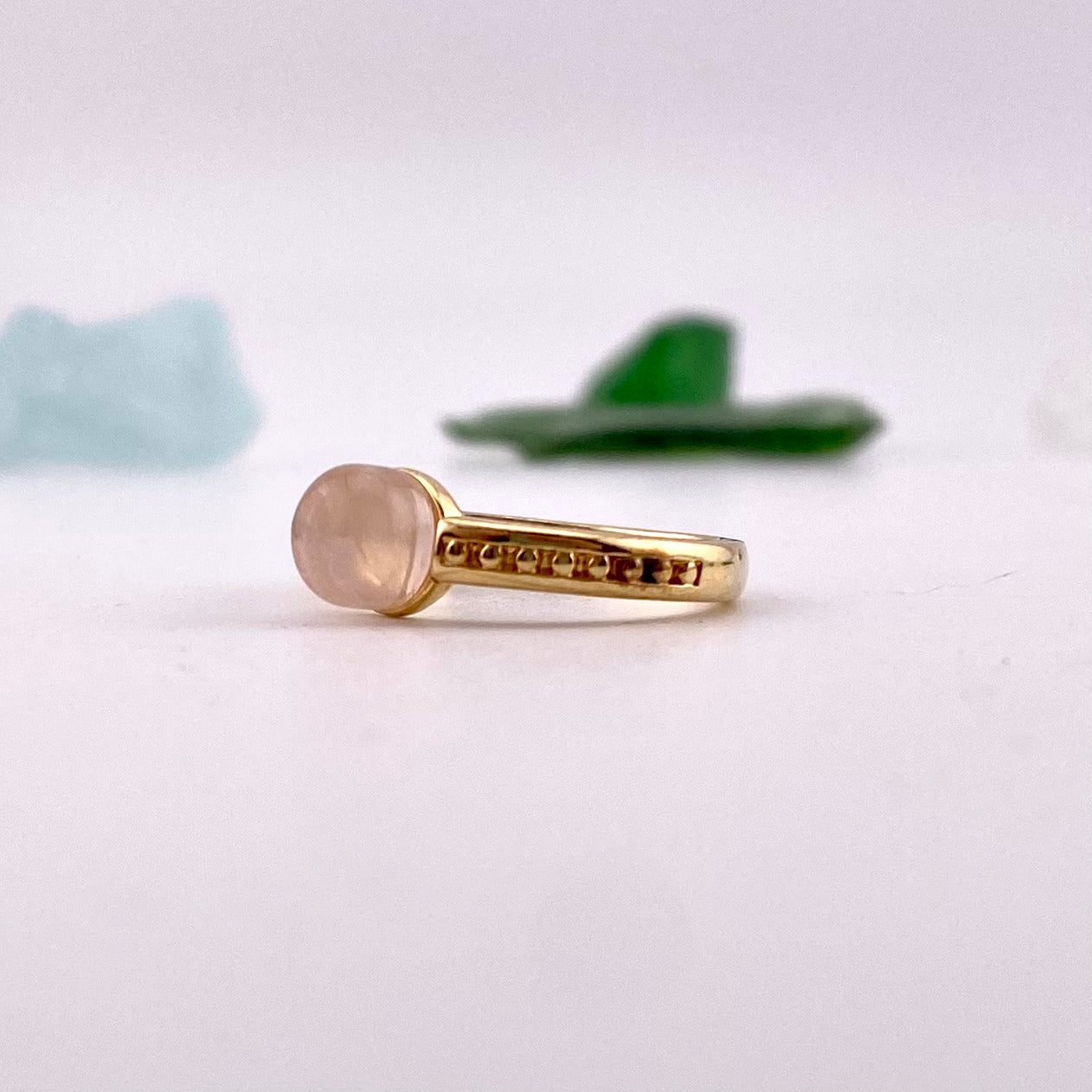 Rose Quartz Solitaire Ring