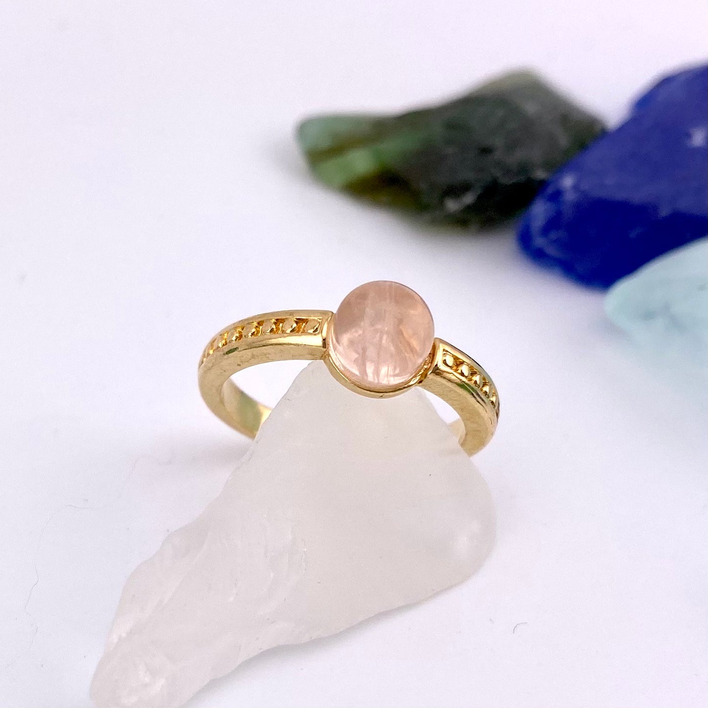Rose Quartz Solitaire Ring