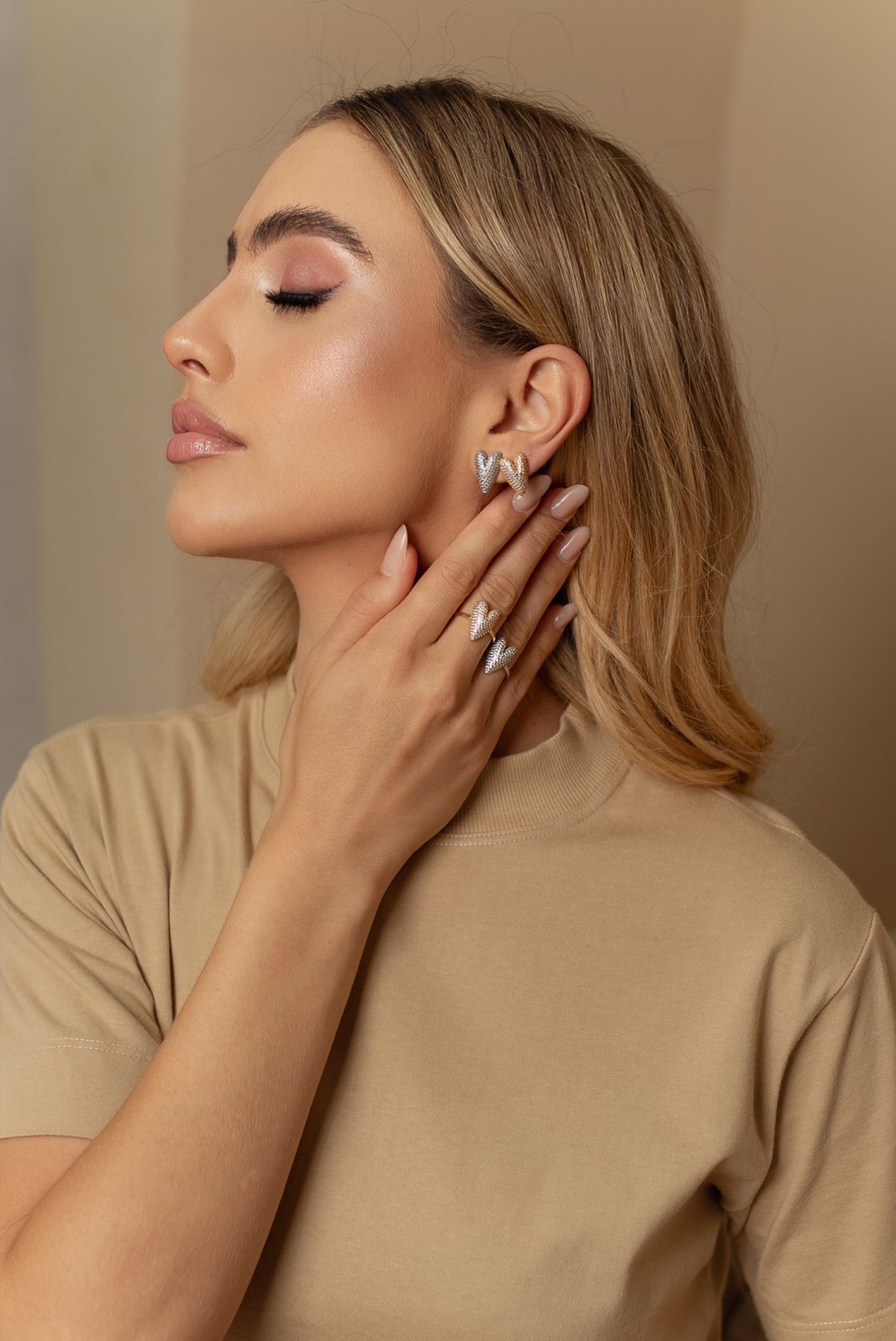 Heart Zirconia Earrings