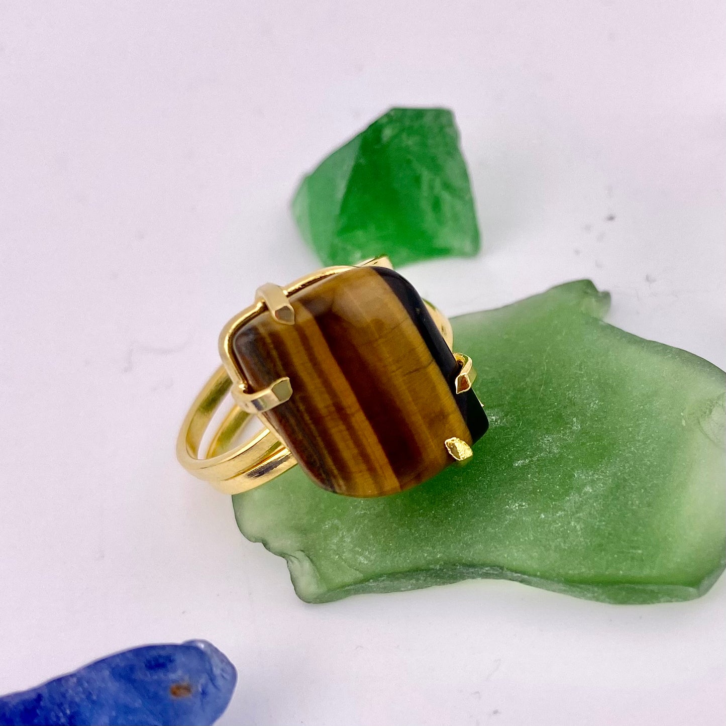 Tiger Eye Leaf Ring