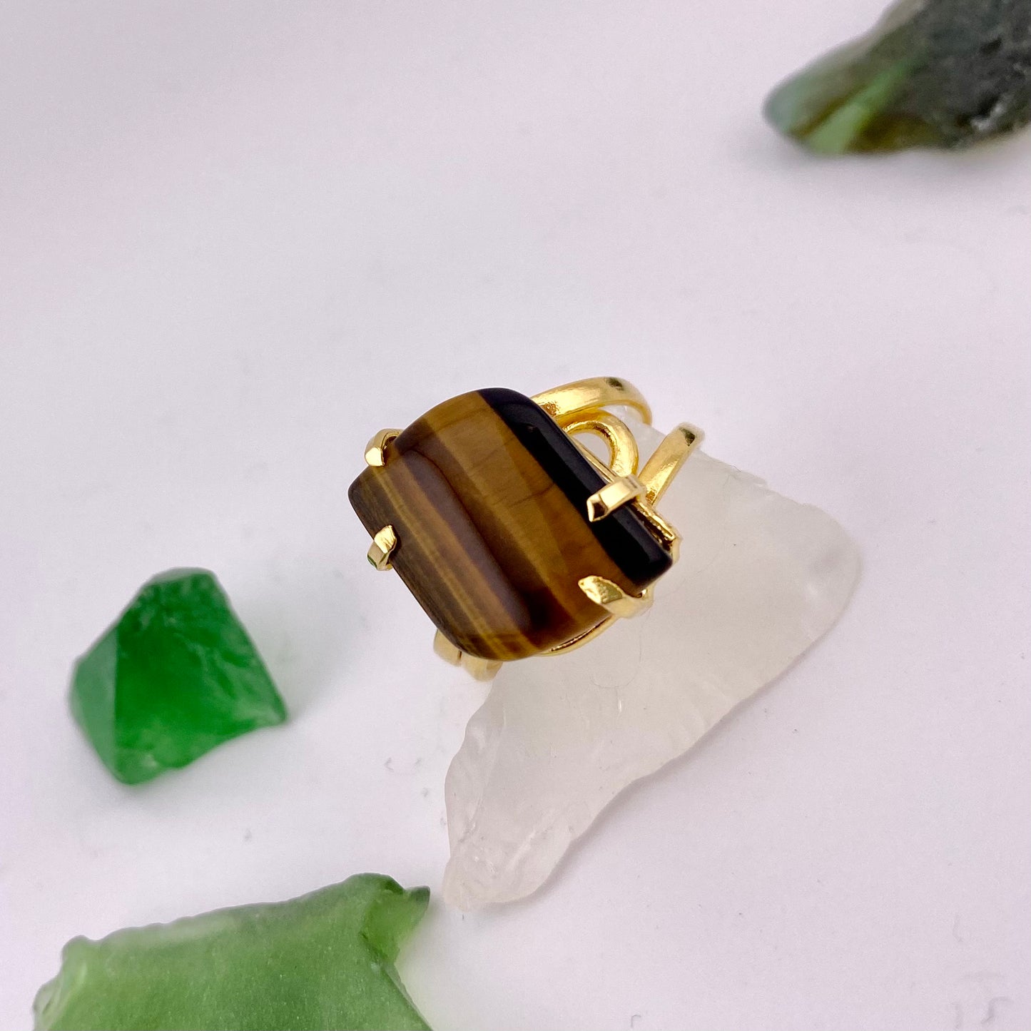 Tiger Eye Leaf Ring