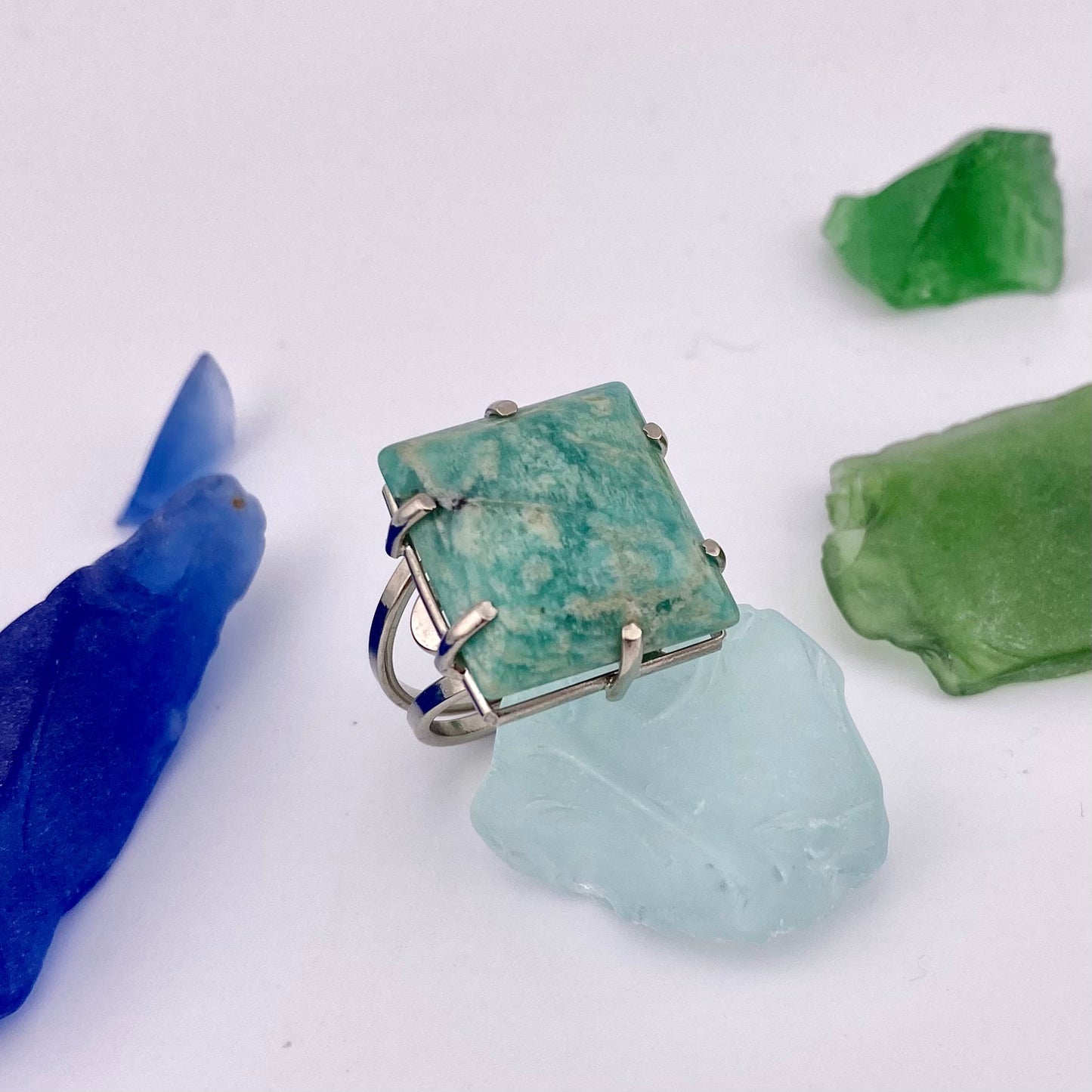 Amazonite Square Cut Ring