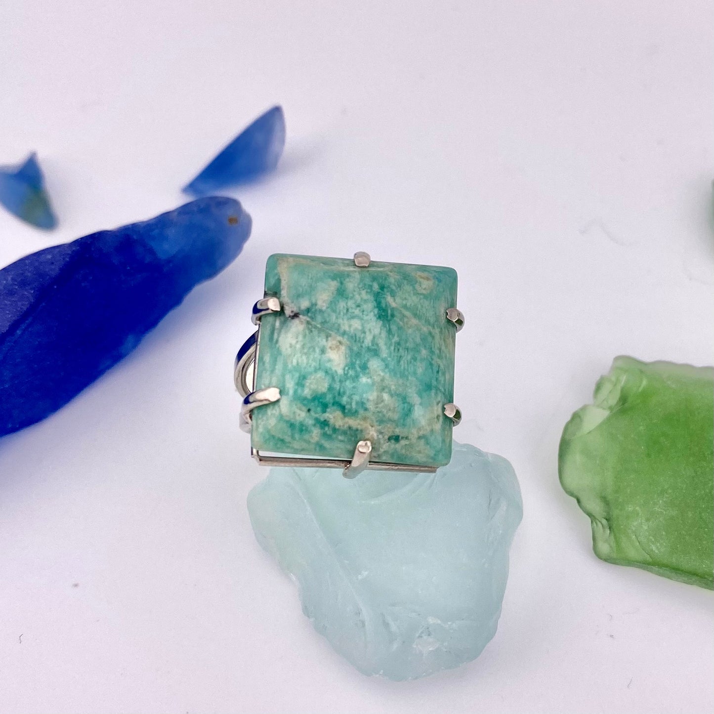 Amazonite Square Cut Ring