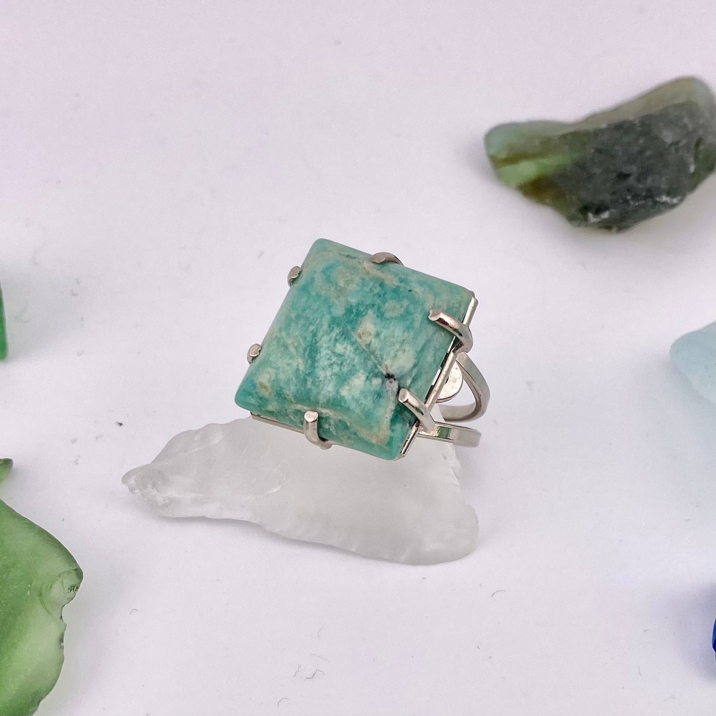 Amazonite Square Cut Ring