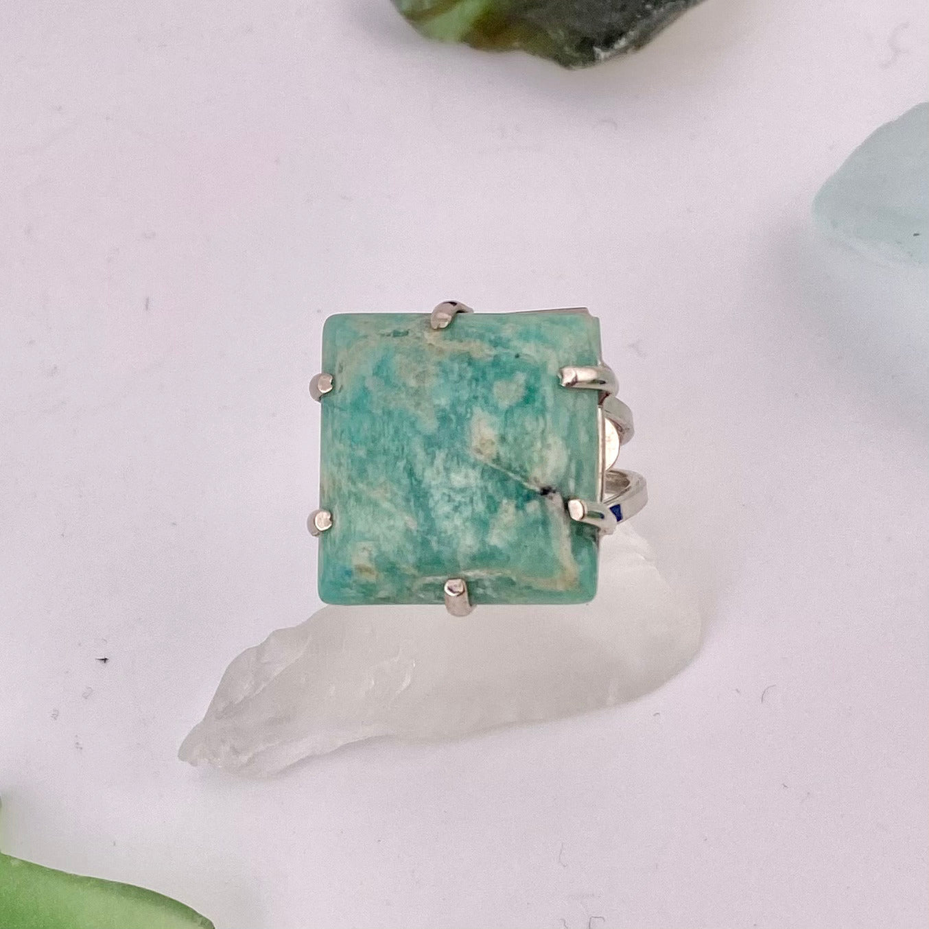Amazonite Square Cut Ring