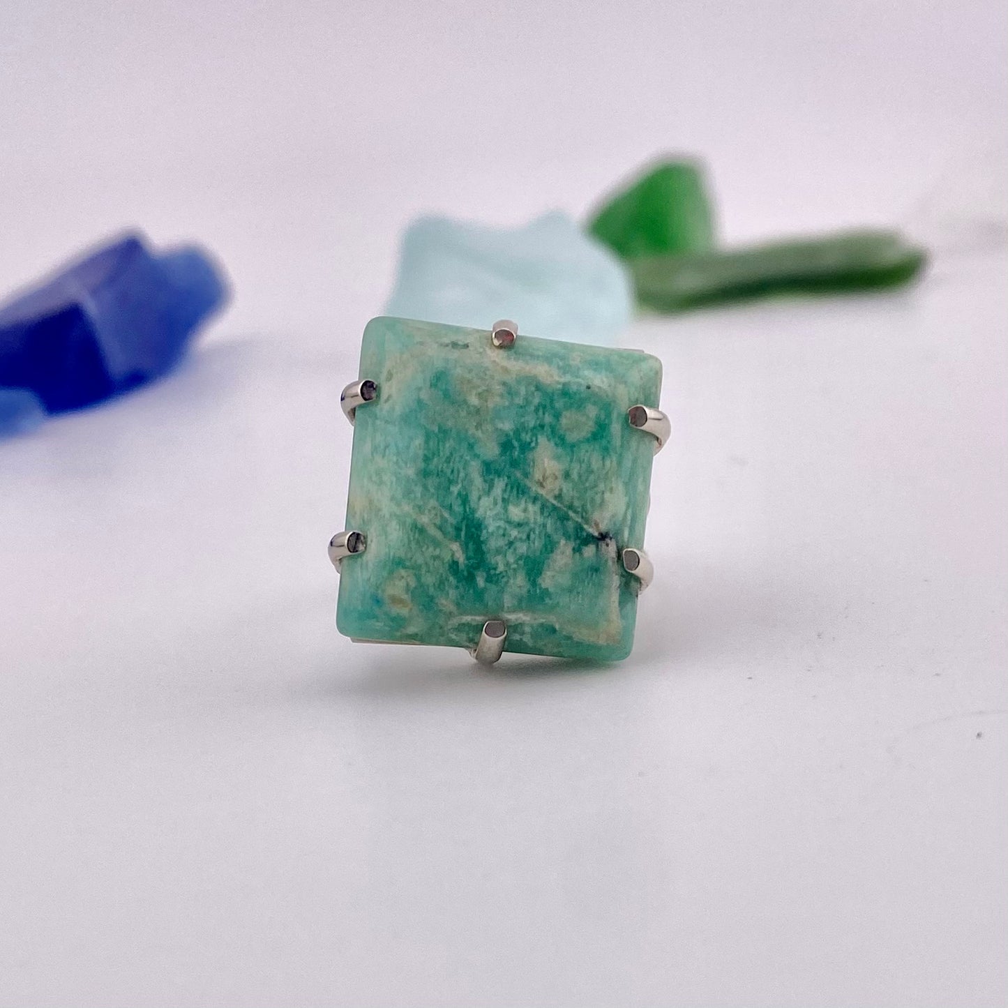 Amazonite Square Cut Ring