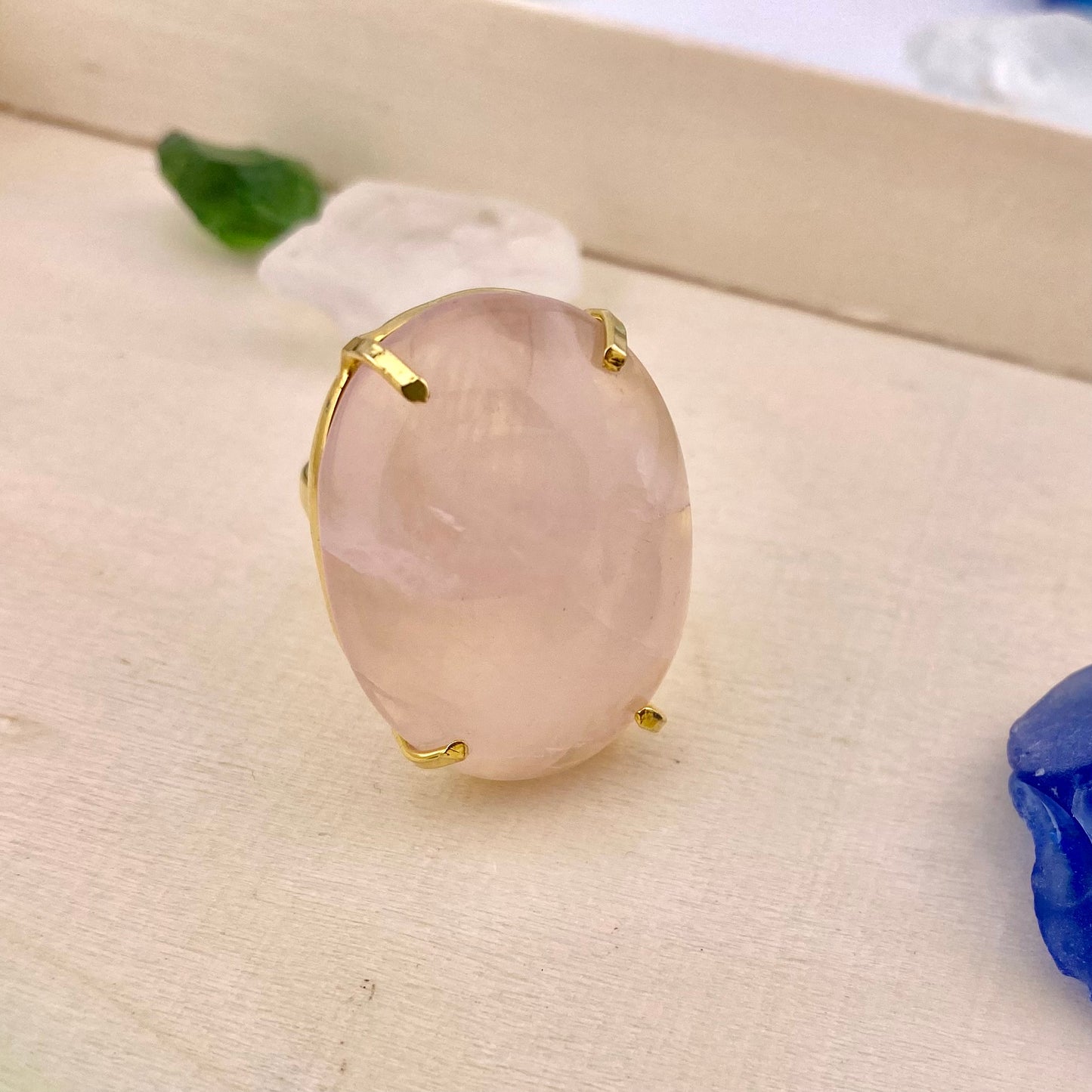 Rose Quartz Cabochon Ring