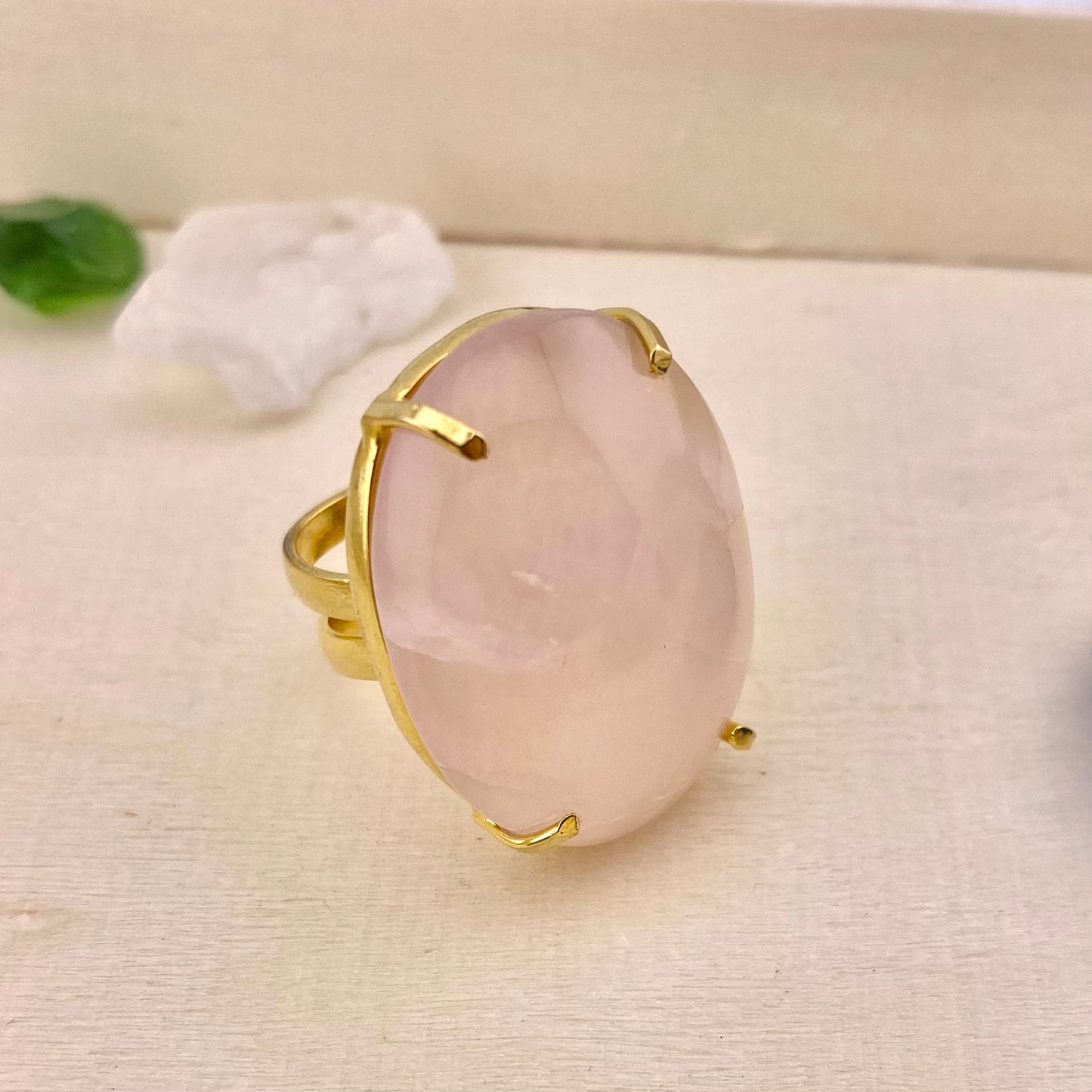 Rose Quartz Cabochon Ring