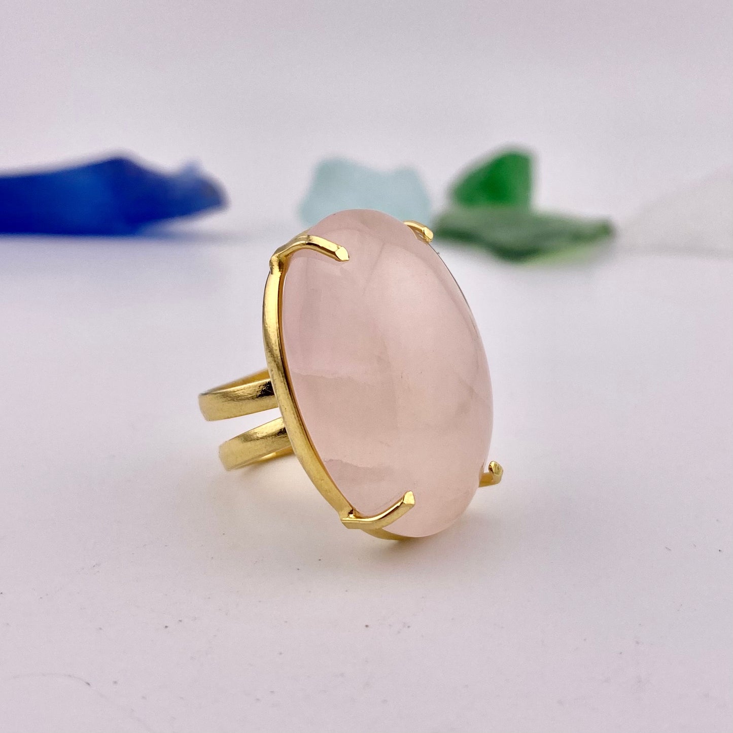 Rose Quartz Cabochon Ring