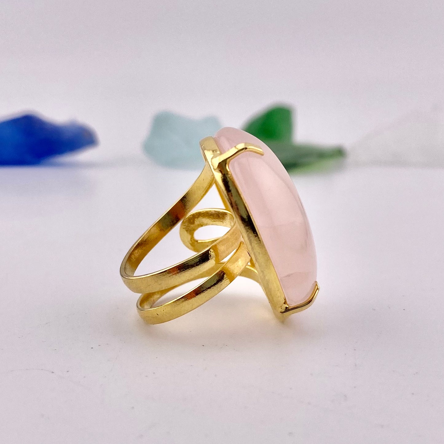 Rose Quartz Cabochon Ring