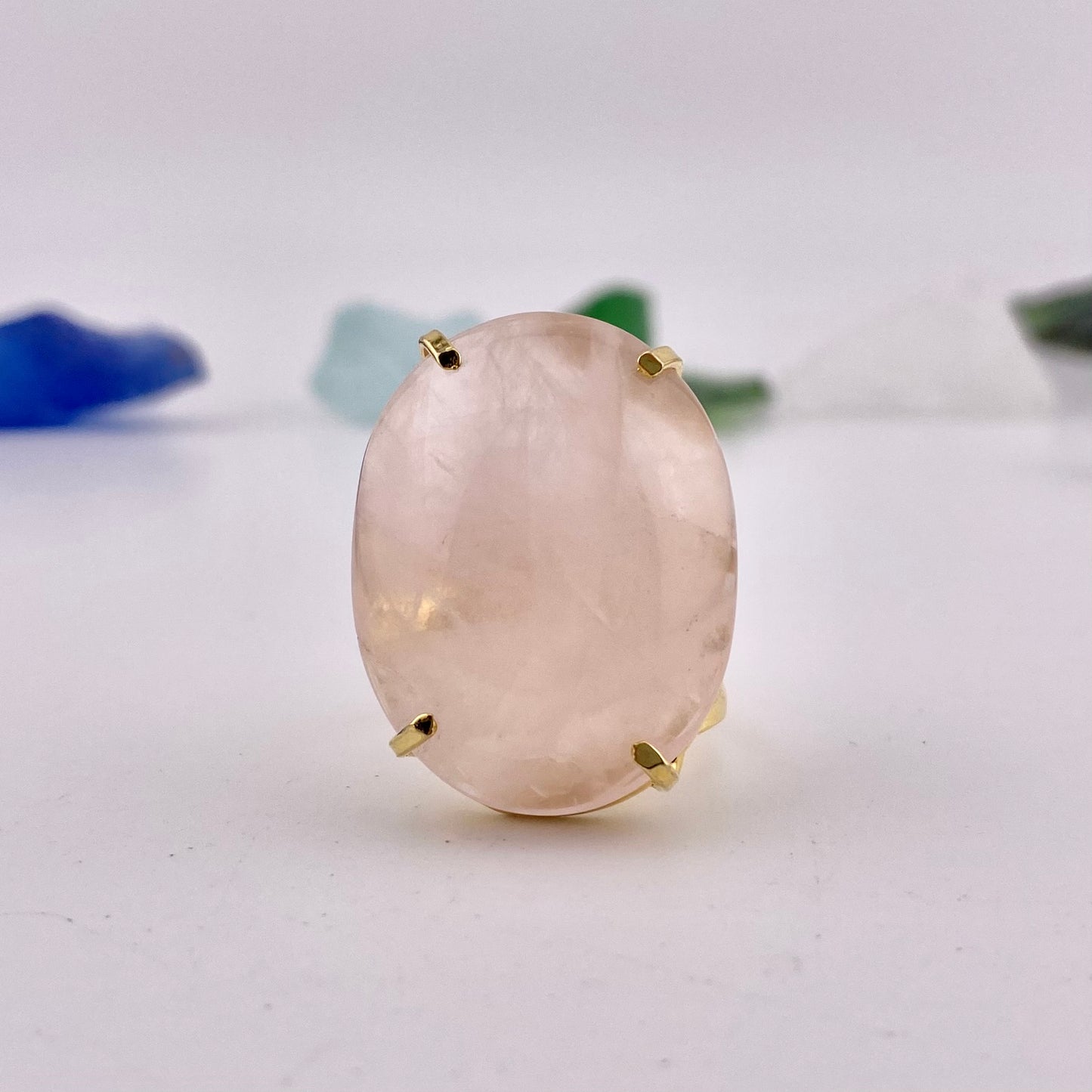 Rose Quartz Cabochon Ring