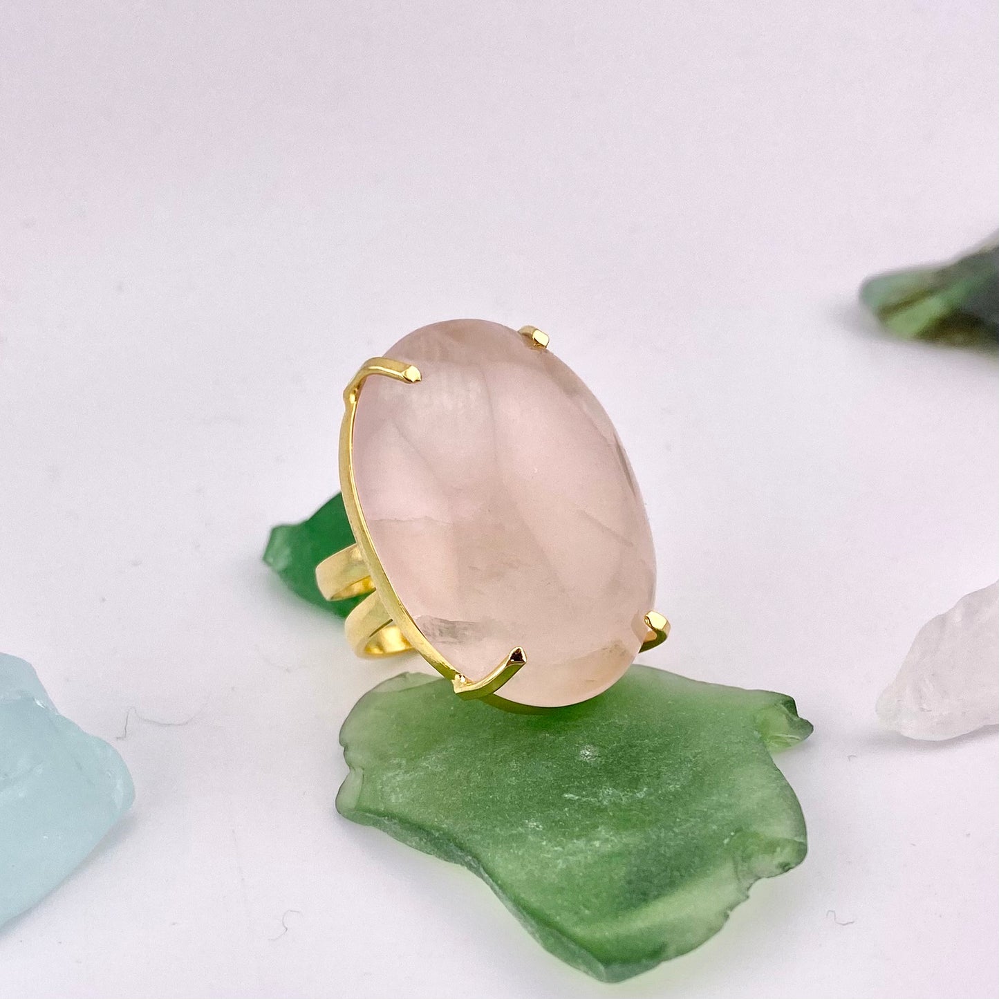 Rose Quartz Cabochon Ring
