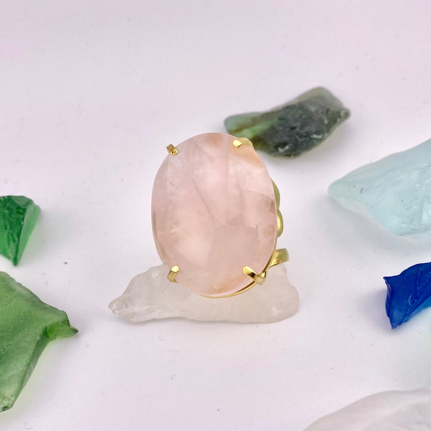 Rose Quartz Cabochon Ring