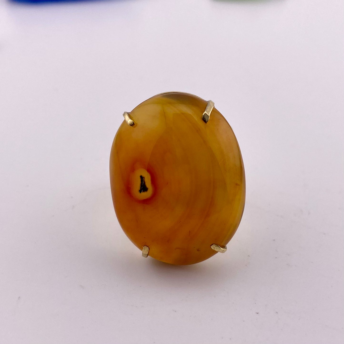 Red Agate Cabochon Ring