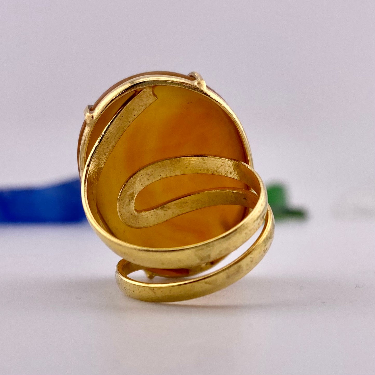 Red Agate Cabochon Ring