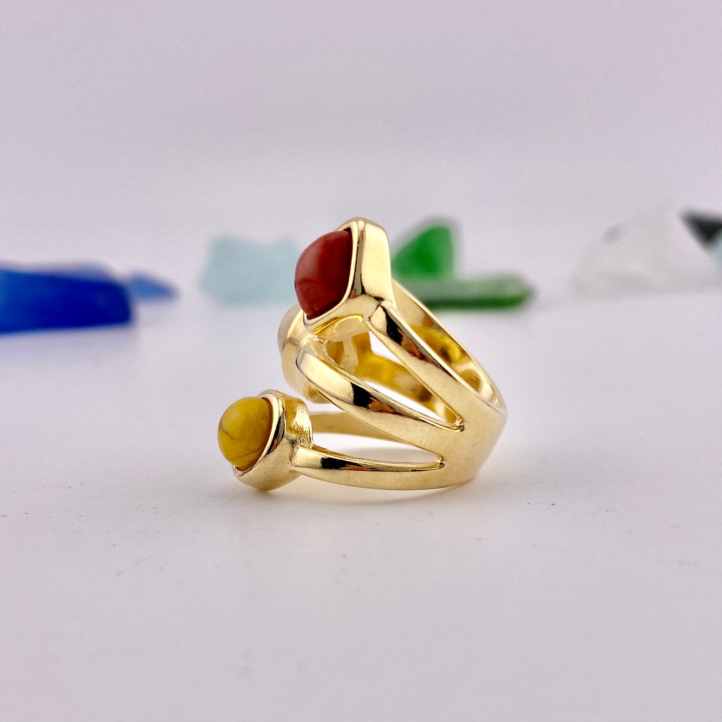 Mixed Three Stone Ring