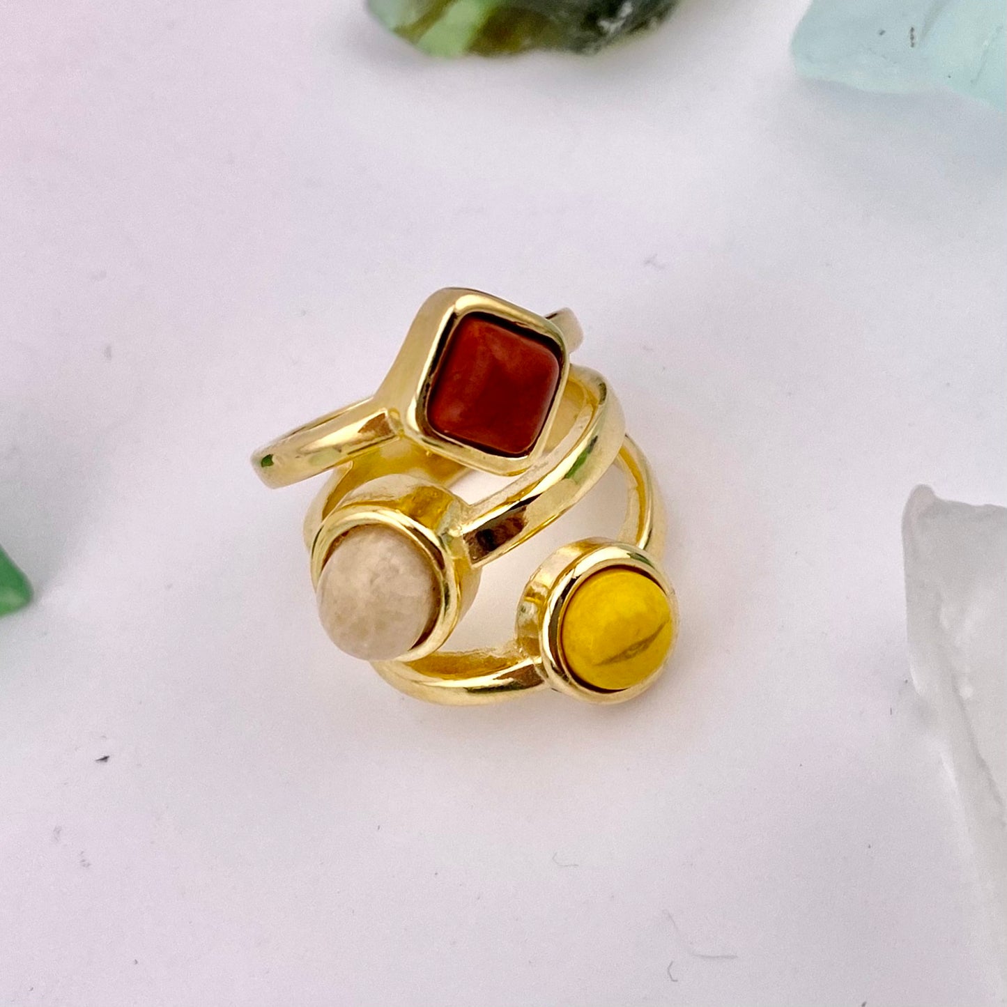 Mixed Three Stone Ring