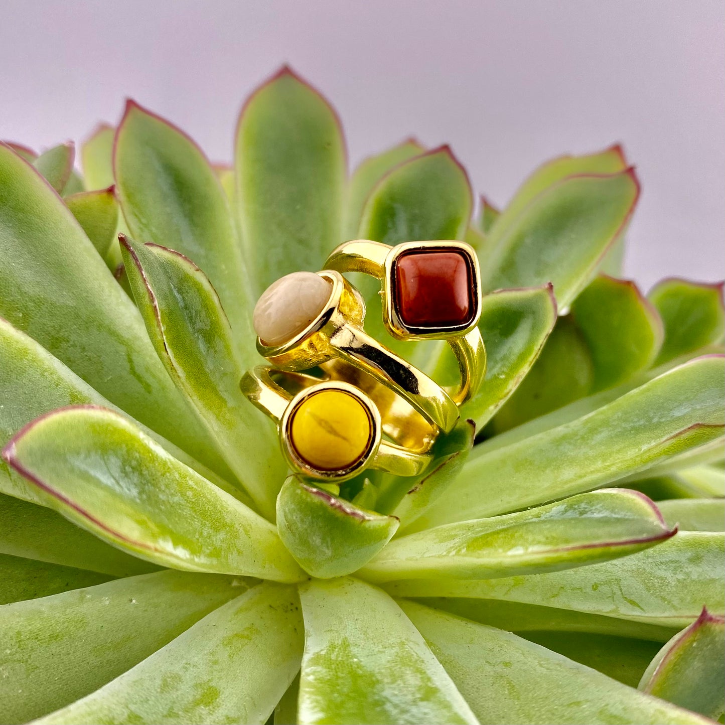 Mixed Three Stone Ring