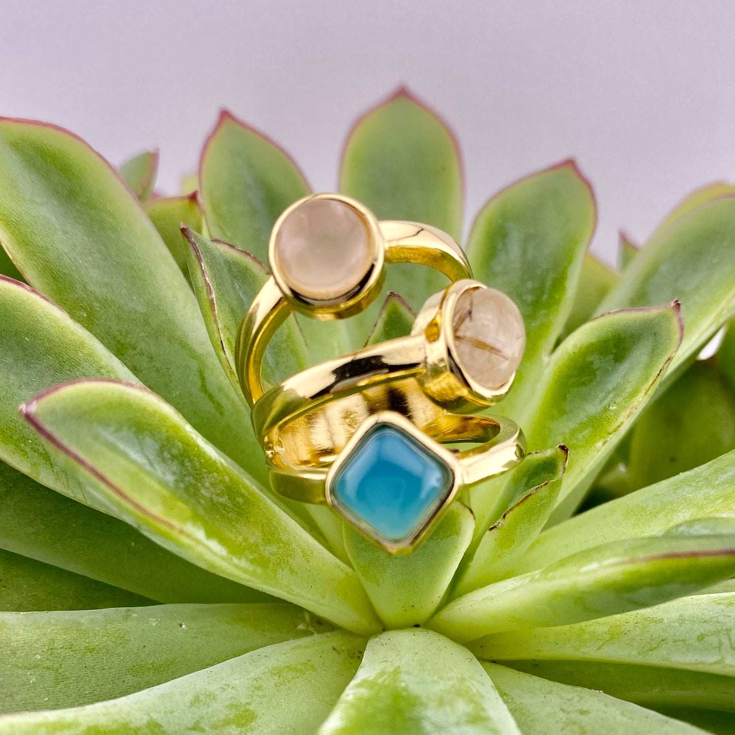 Mixed Three Stones Ring