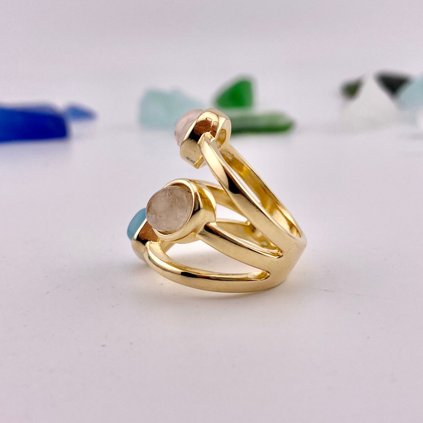 Mixed Three Stones Ring