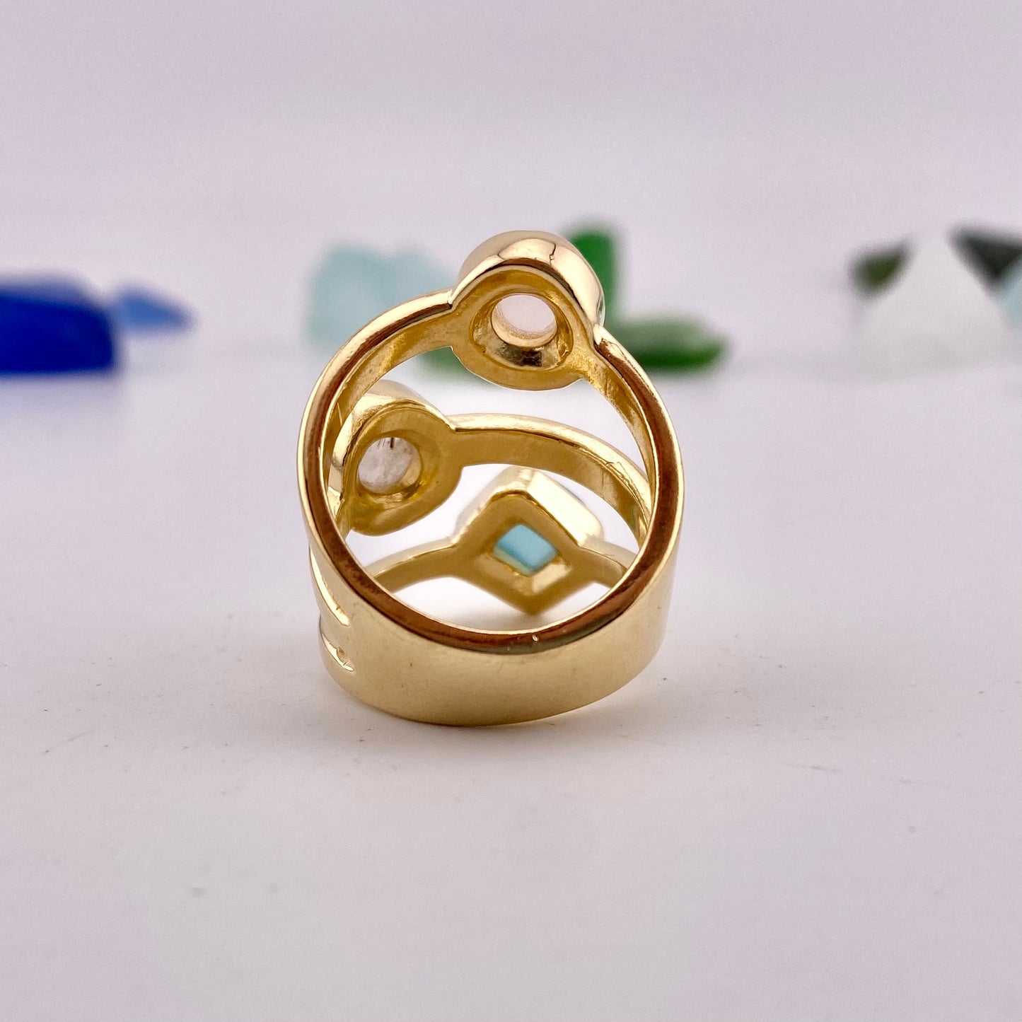 Mixed Three Stones Ring