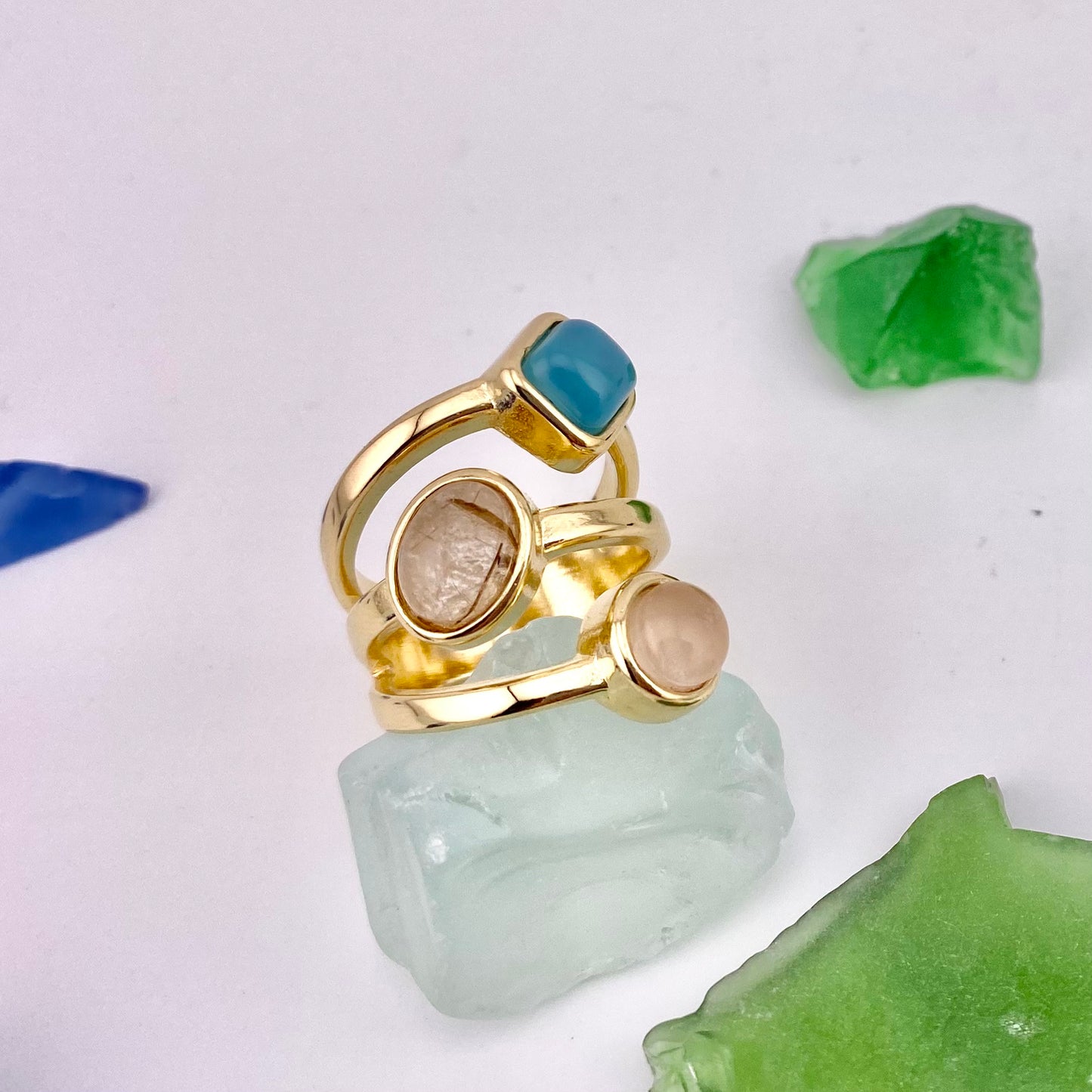 Mixed Three Stones Ring