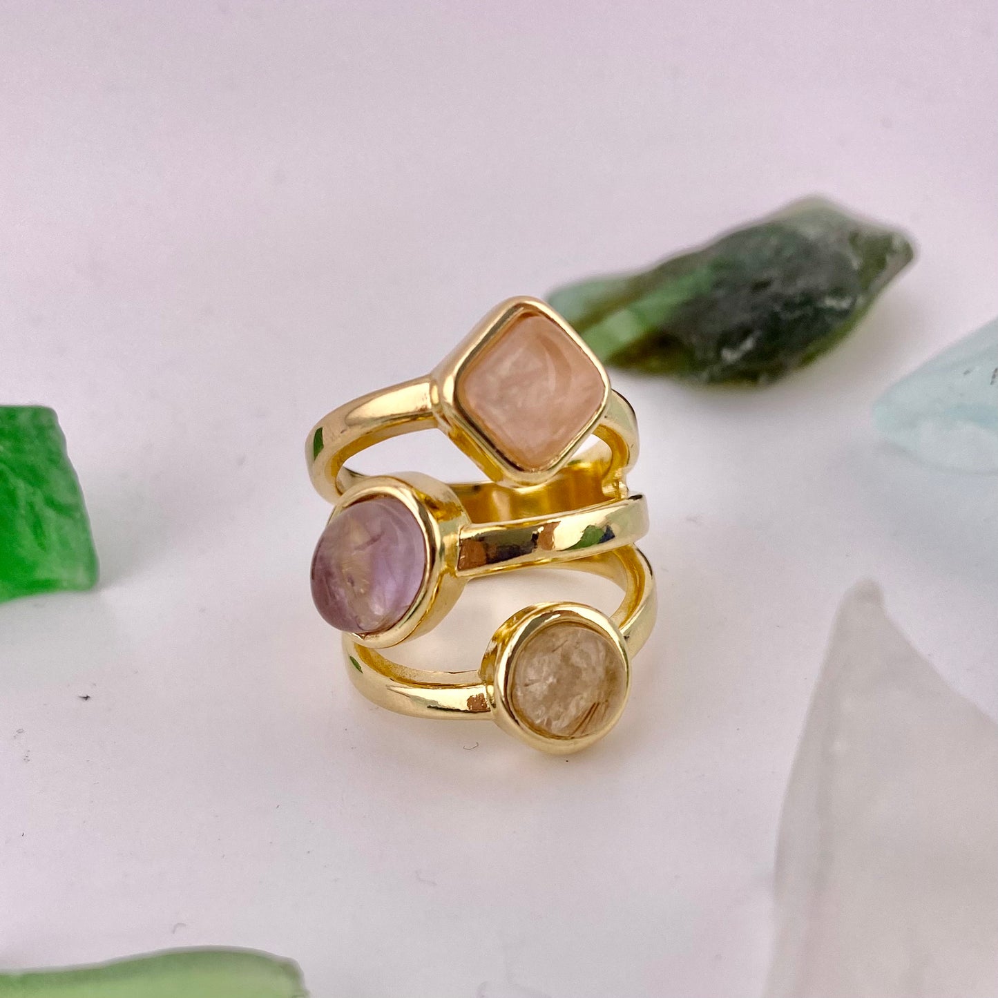 Mixed Three Stone Ring