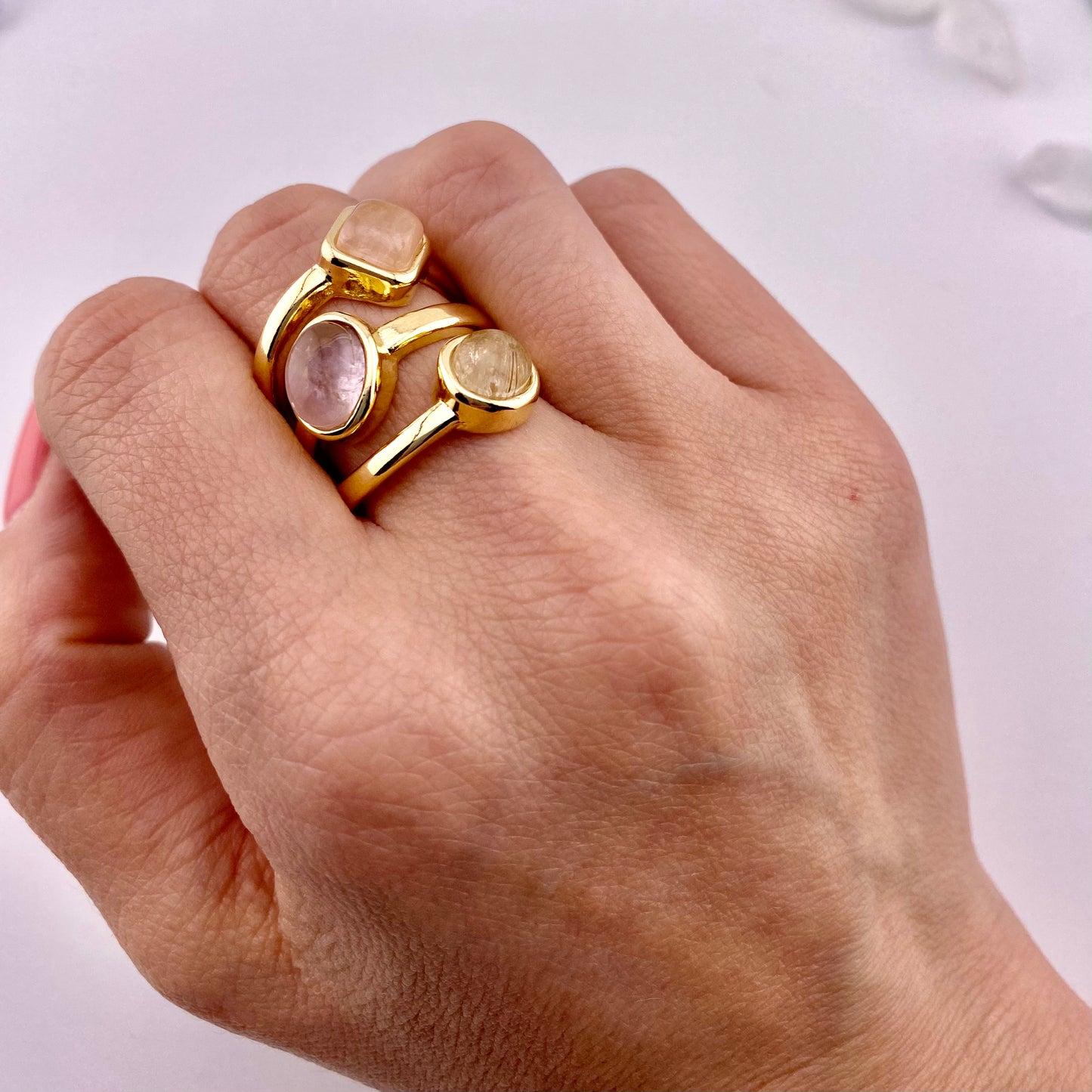 Mixed Three Stone Ring