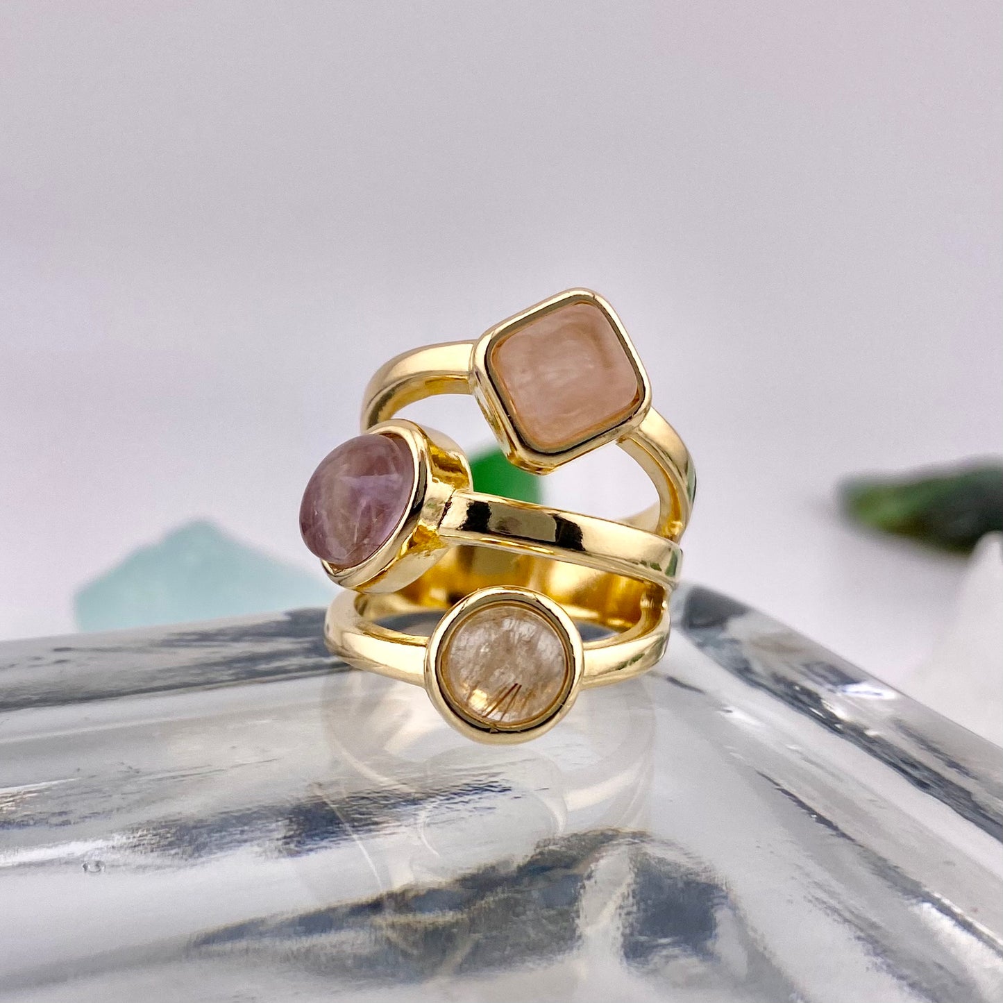 Mixed Three Stone Ring