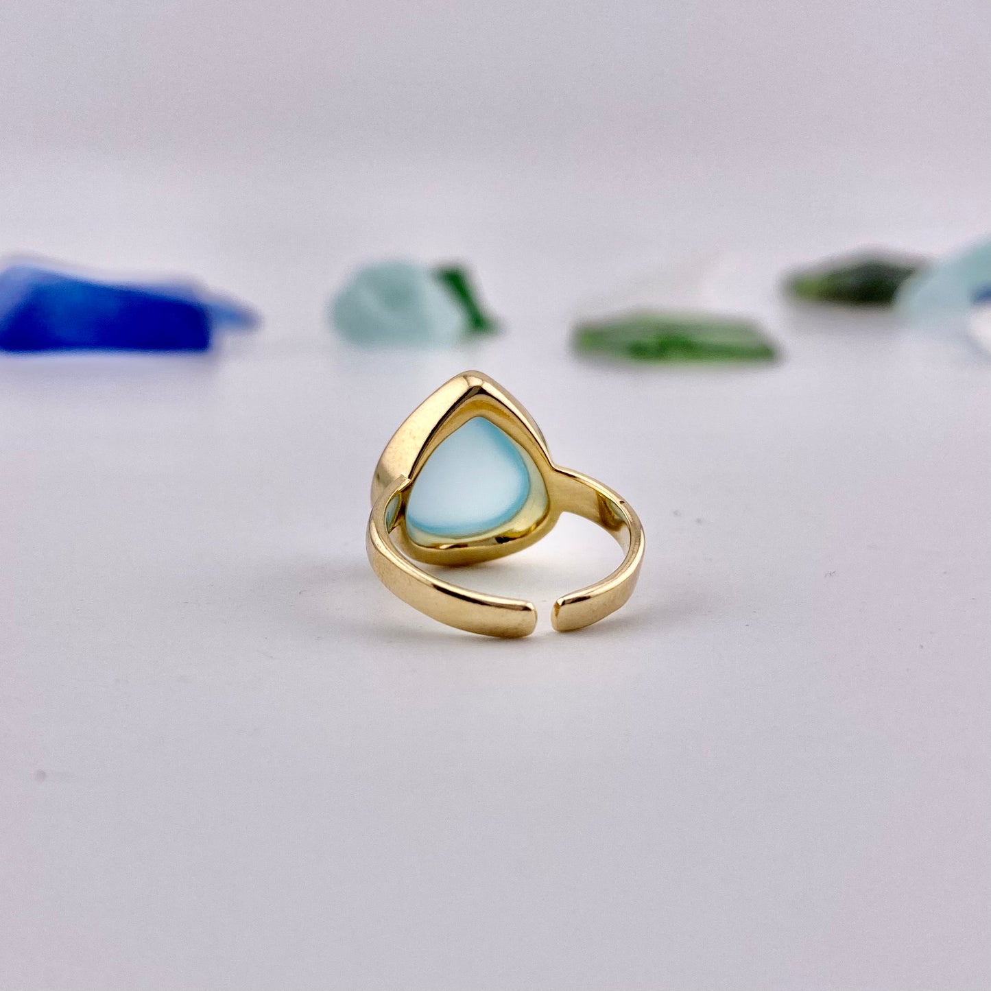 Sky Blue Agate Drop Ring