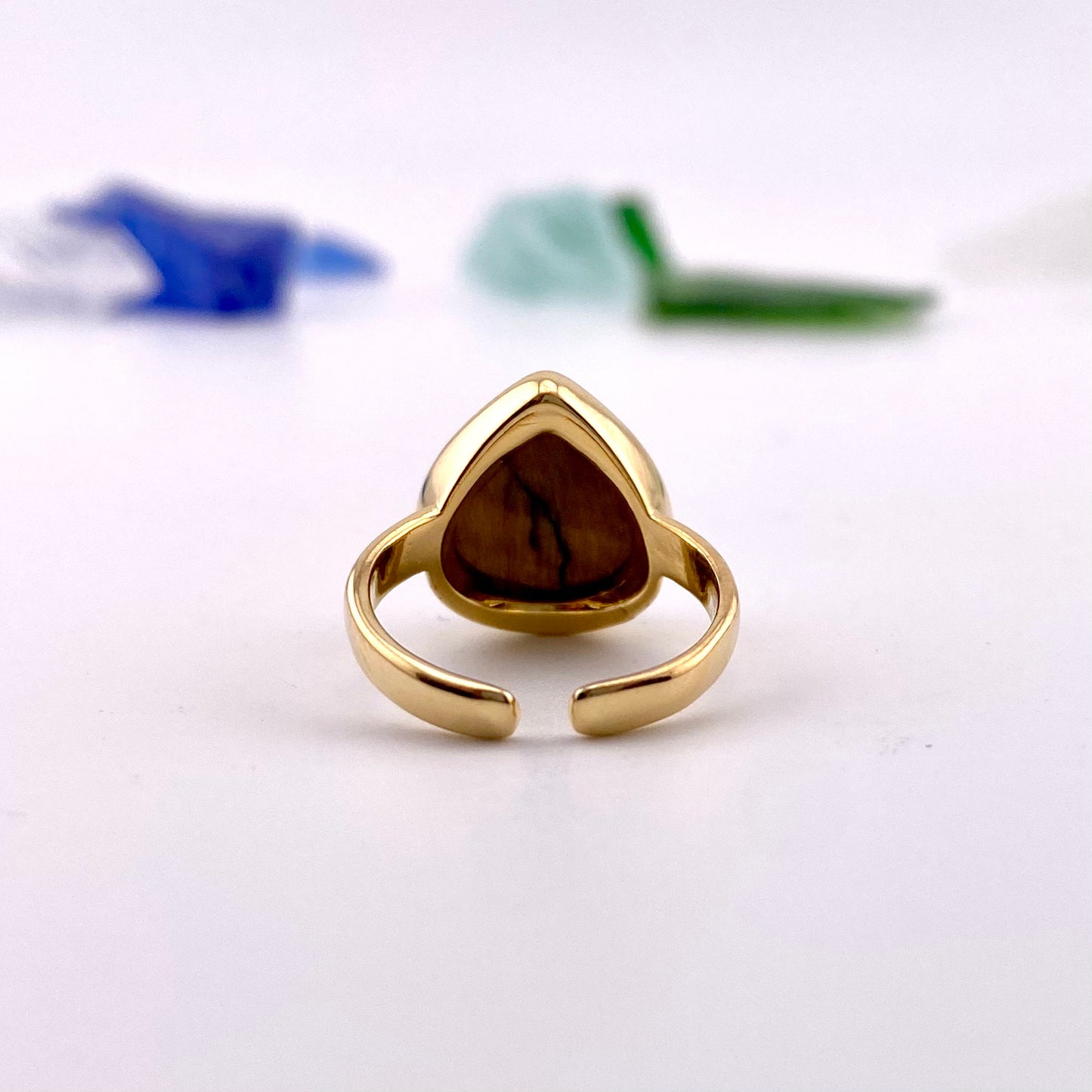 Tiger's Eye Teardrop Ring