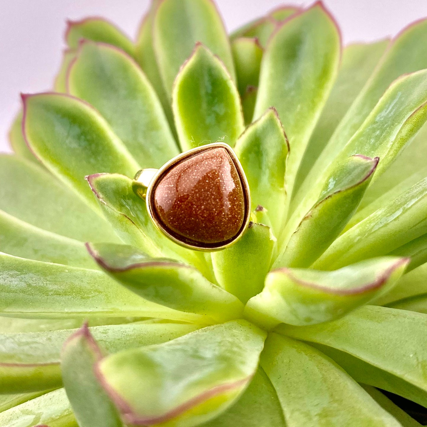 Sun Stone Teardrop Ring