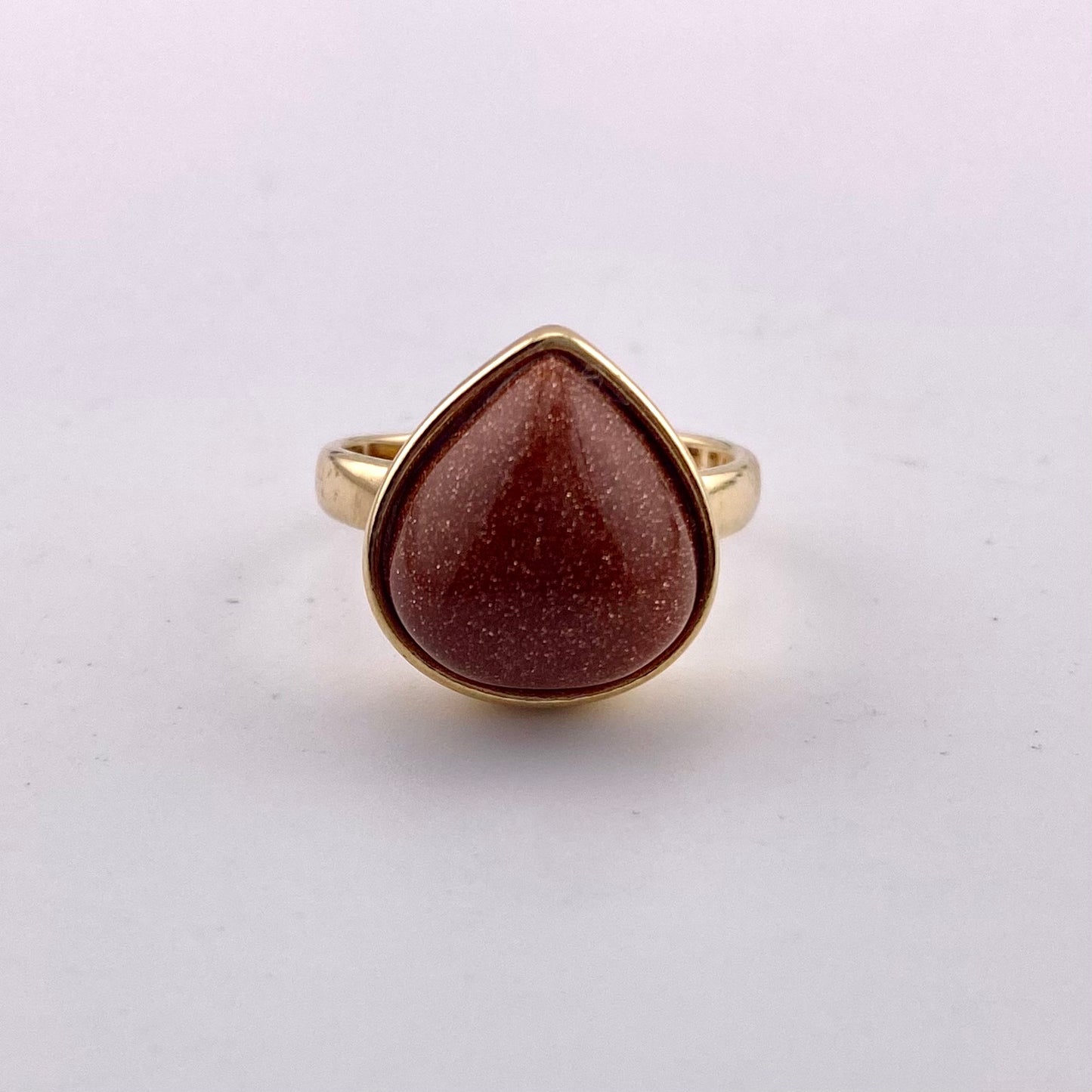 Sun Stone Teardrop Ring