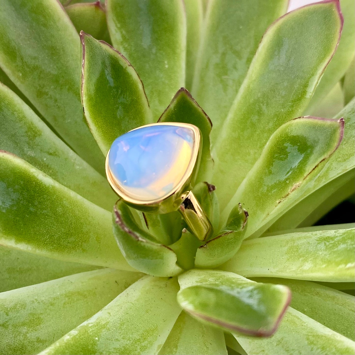 Moonstone Teardrop Ring