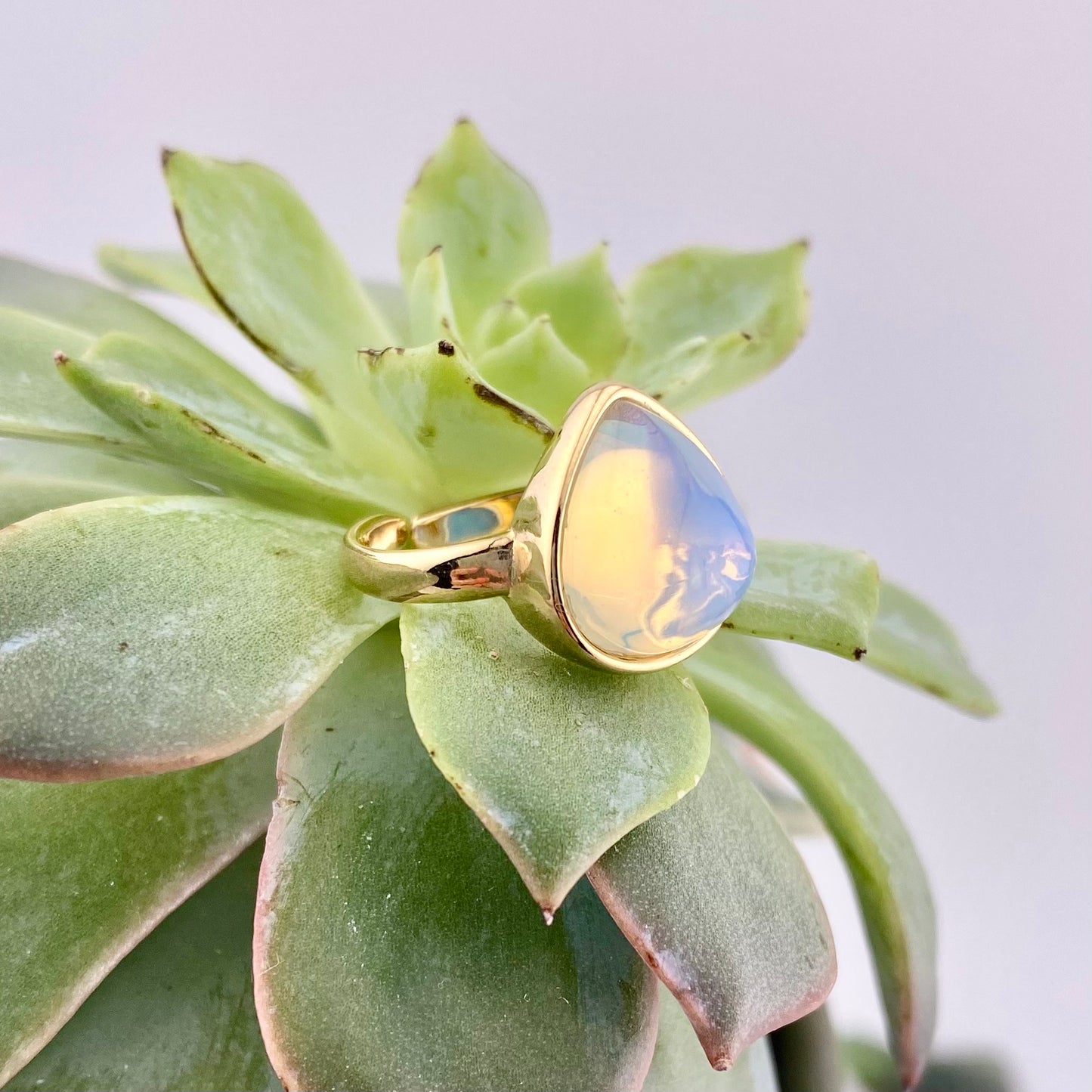 Moonstone Teardrop Ring