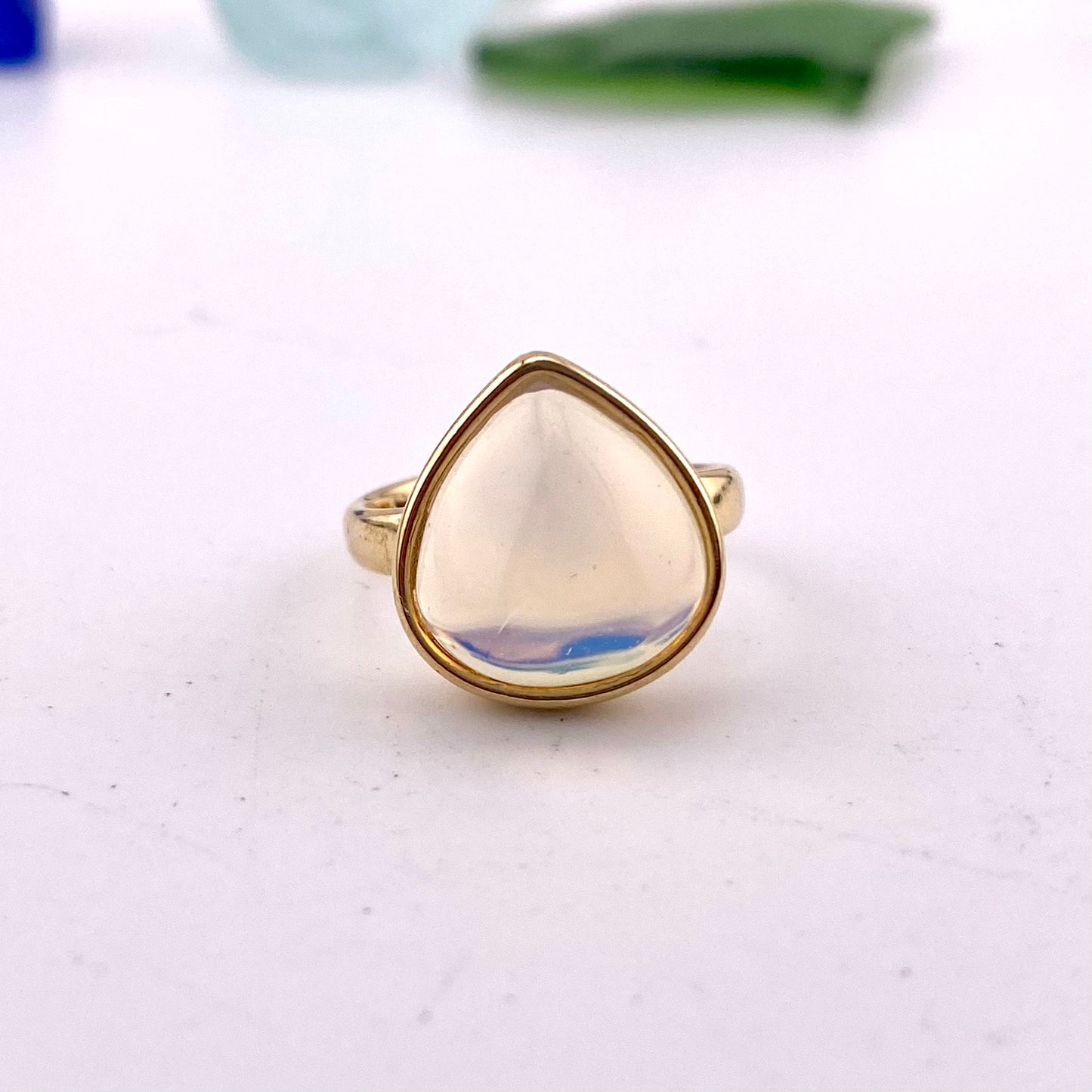 Moonstone Teardrop Ring