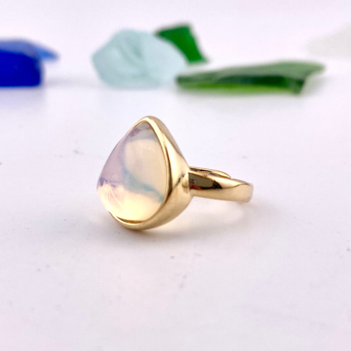Moonstone Teardrop Ring