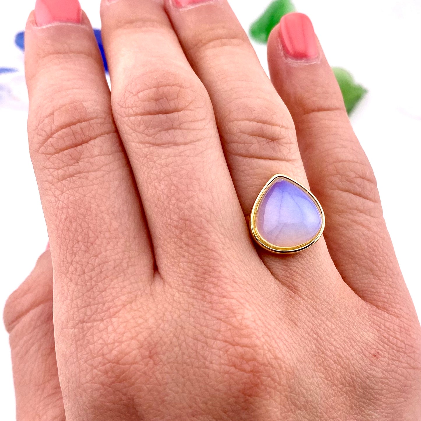 Moonstone Teardrop Ring