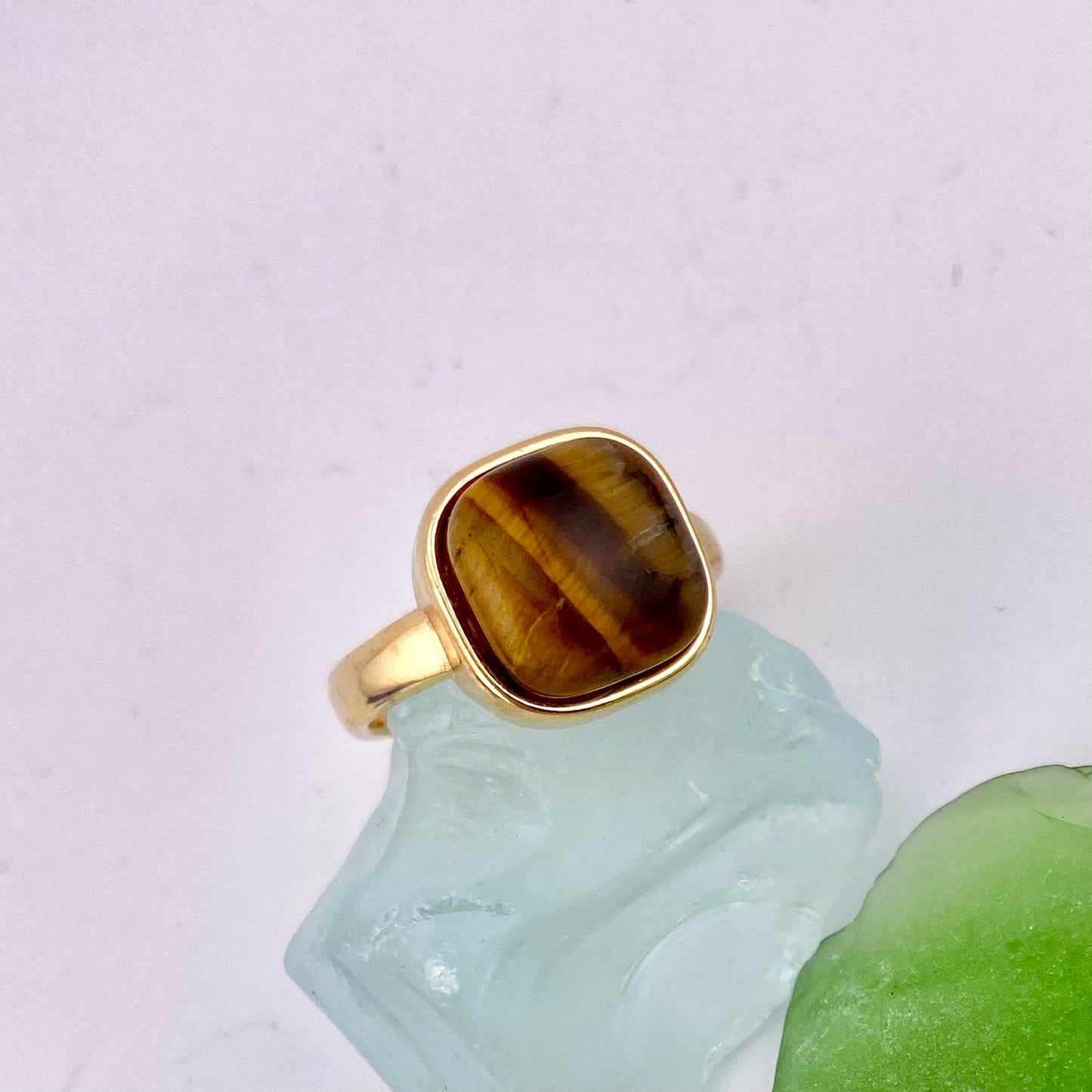 Tiger's Eye Square Ring