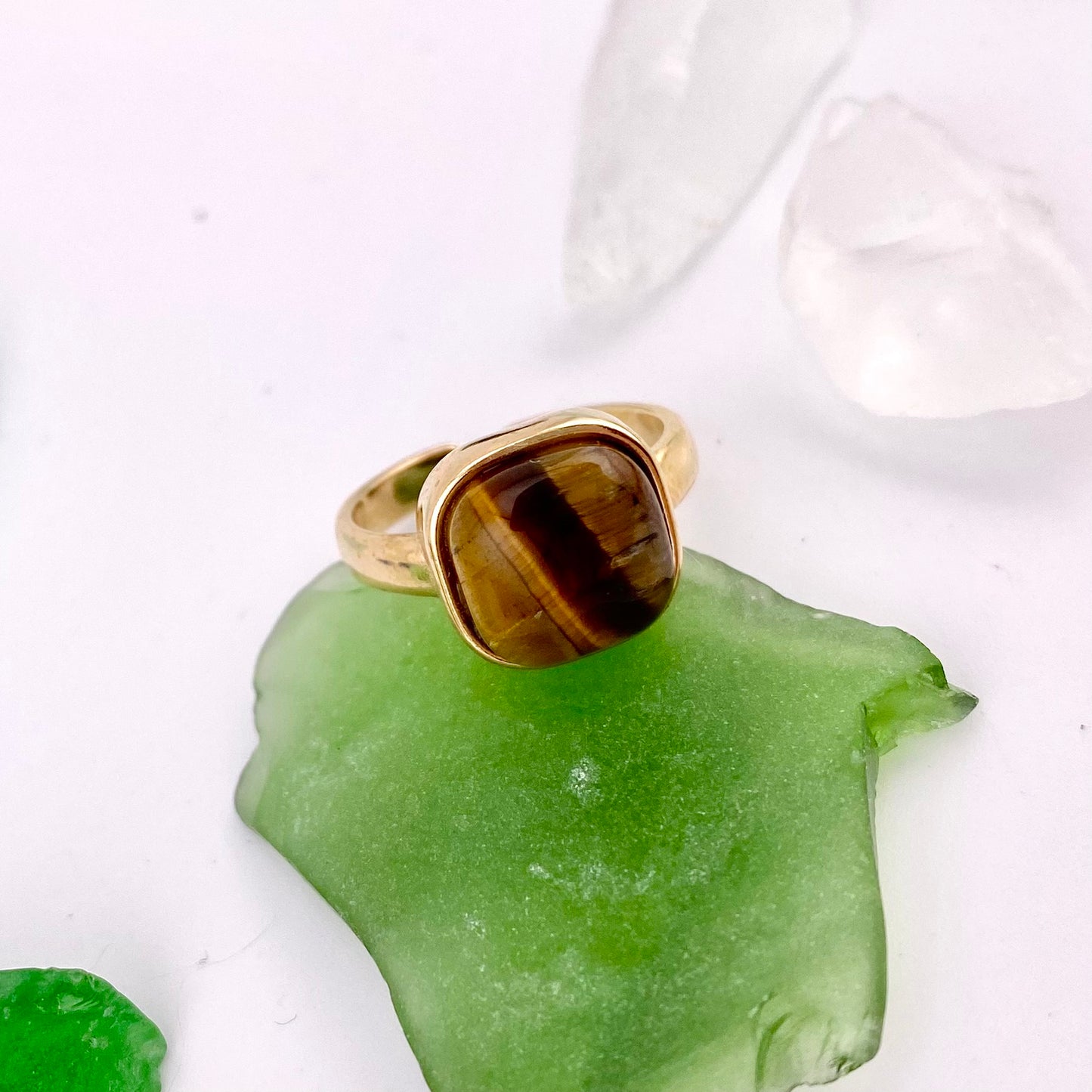 Tiger's Eye Square Ring